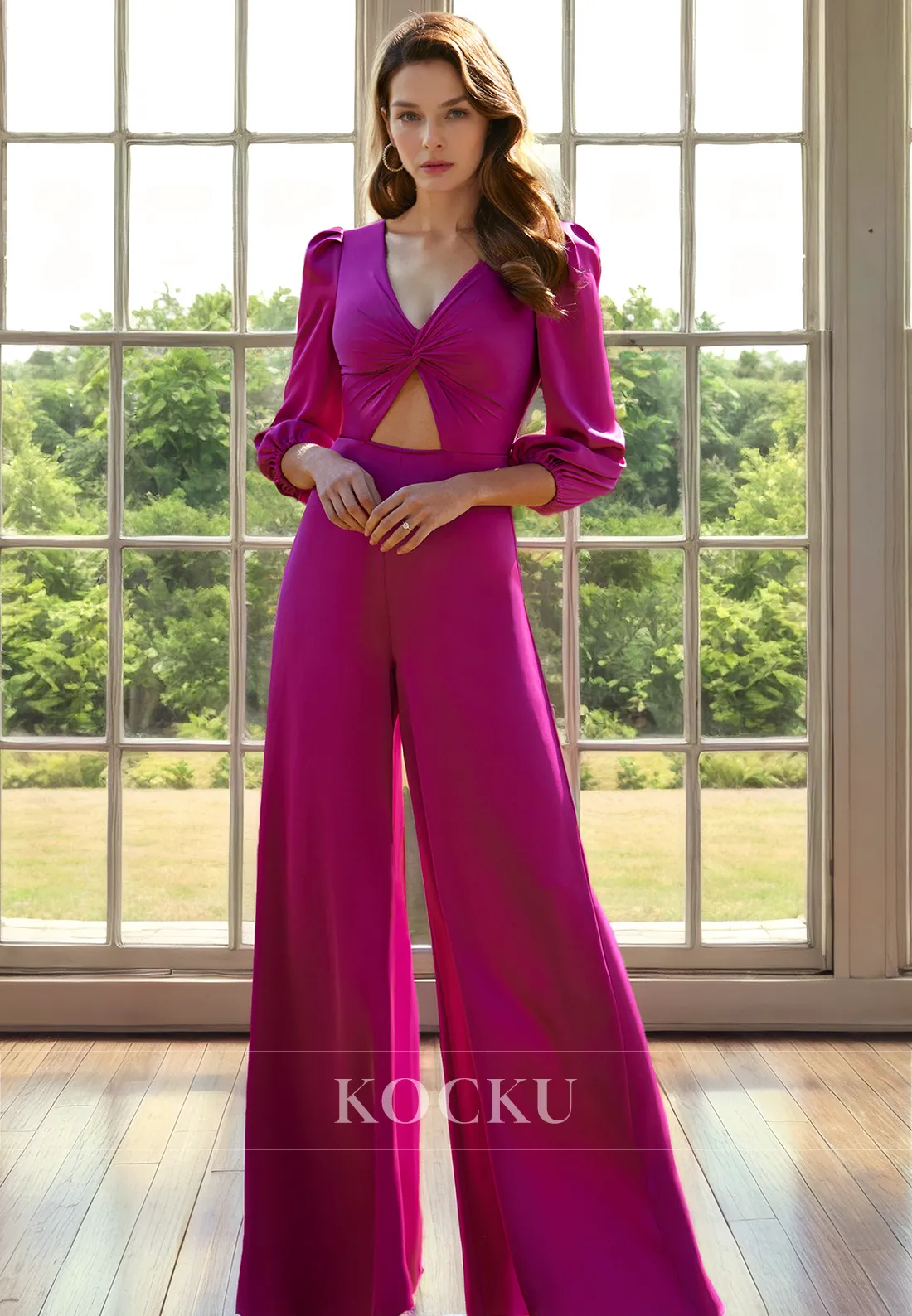 Chic & Modern Long sleeves Satin Cocktail Mother of the Bride Dress