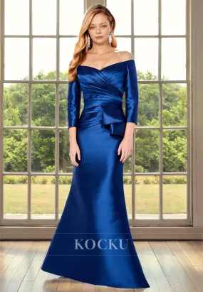 Chic & Modern Off-Shoulder Long sleeves Mermaid Cocktail Mother of the Bride Dress