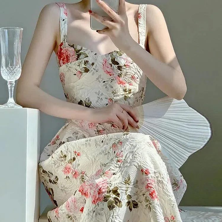 Chic Vintage Floral Print A-line Slip Dress