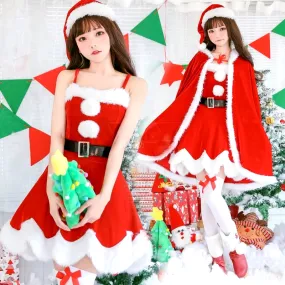 Christmas Santa Cape Women Hooded Cloak Velvet Cosplay Adult Shawl Christmas Dress Stage Performance Apparel Costumes Oversize