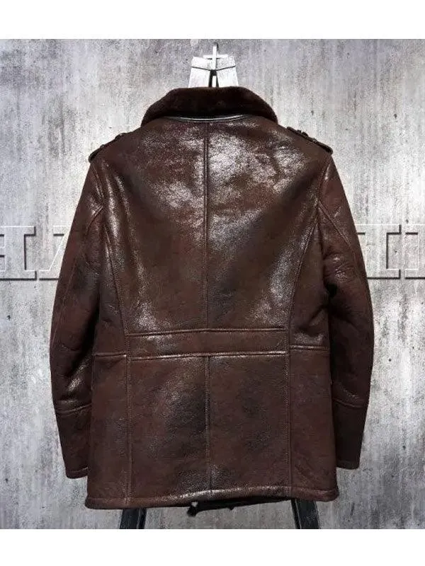 Classic Shearling Leather Aviator Jacket