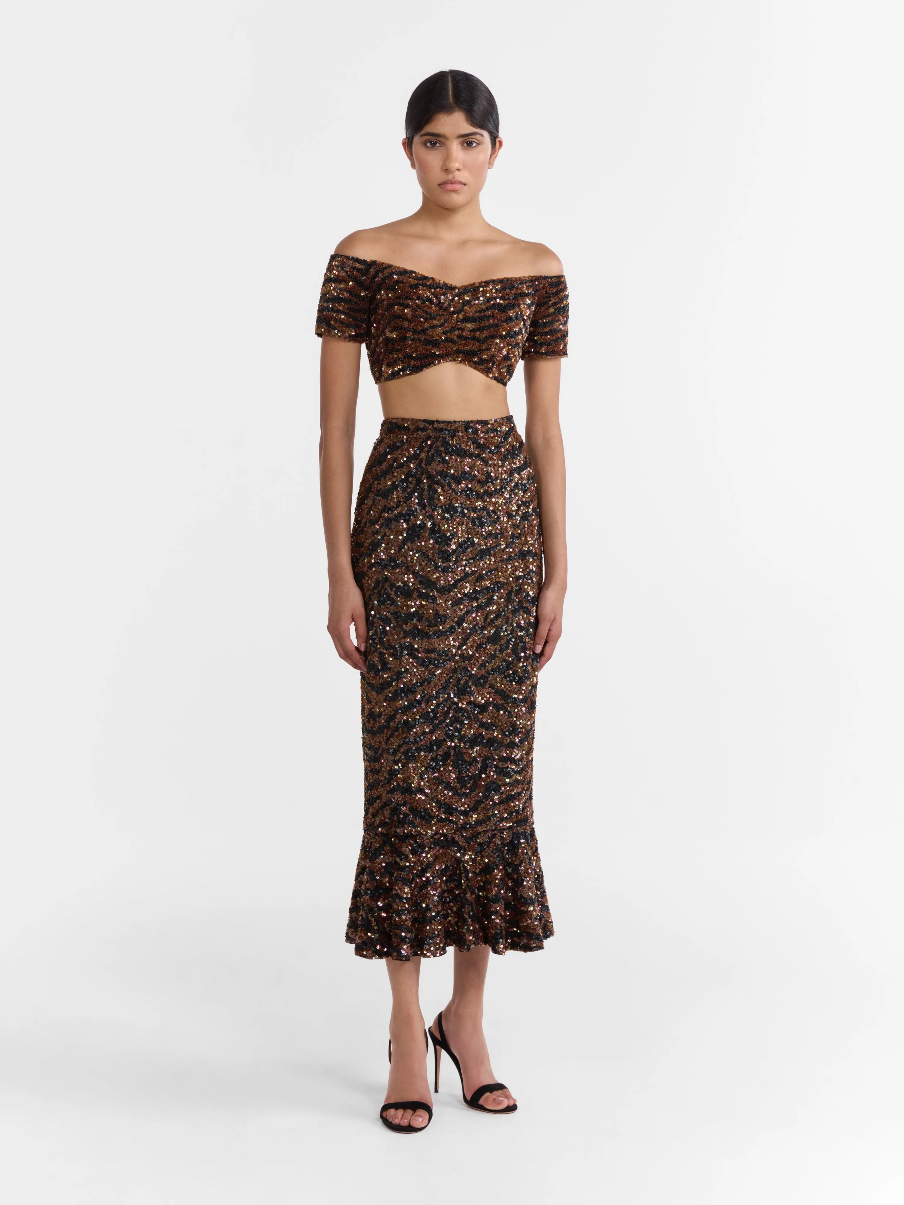 Clementine Choli in Black Tiger Embroidery