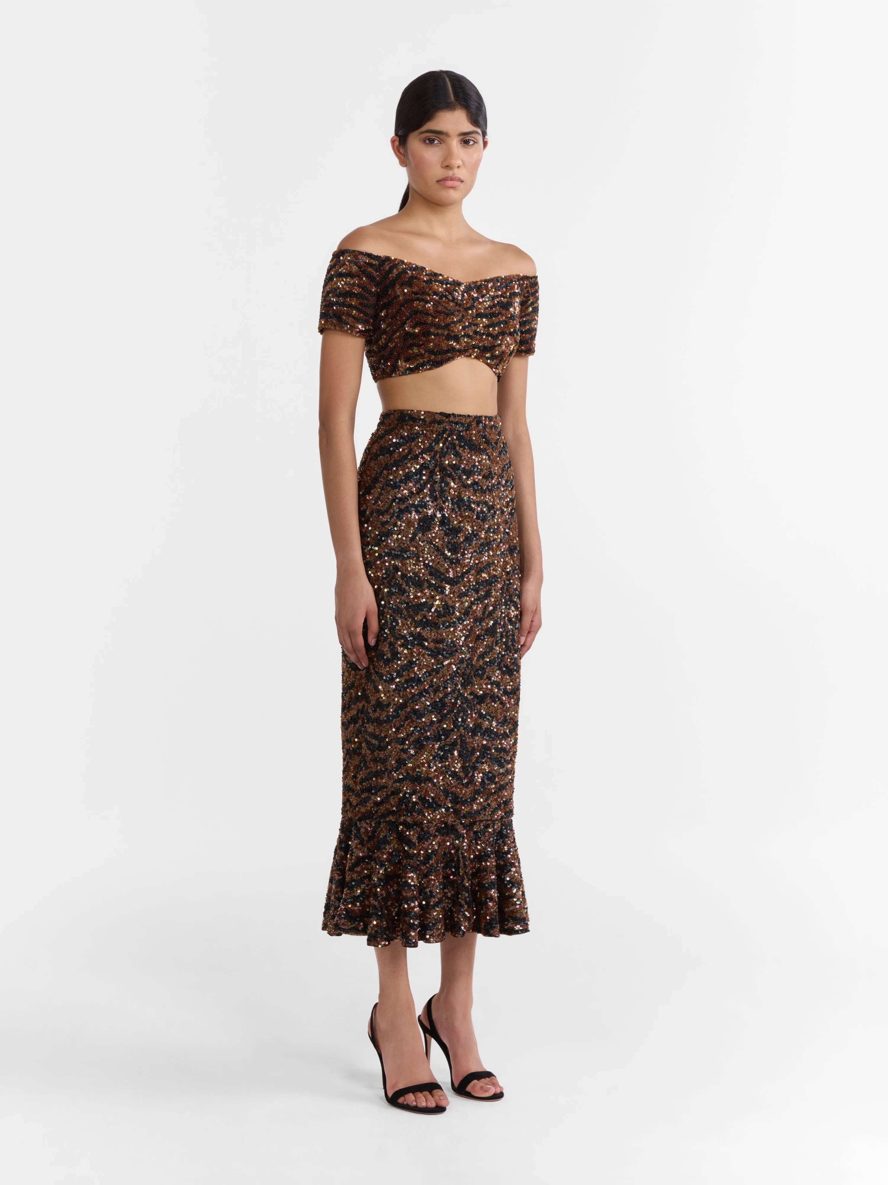 Clementine Choli in Black Tiger Embroidery