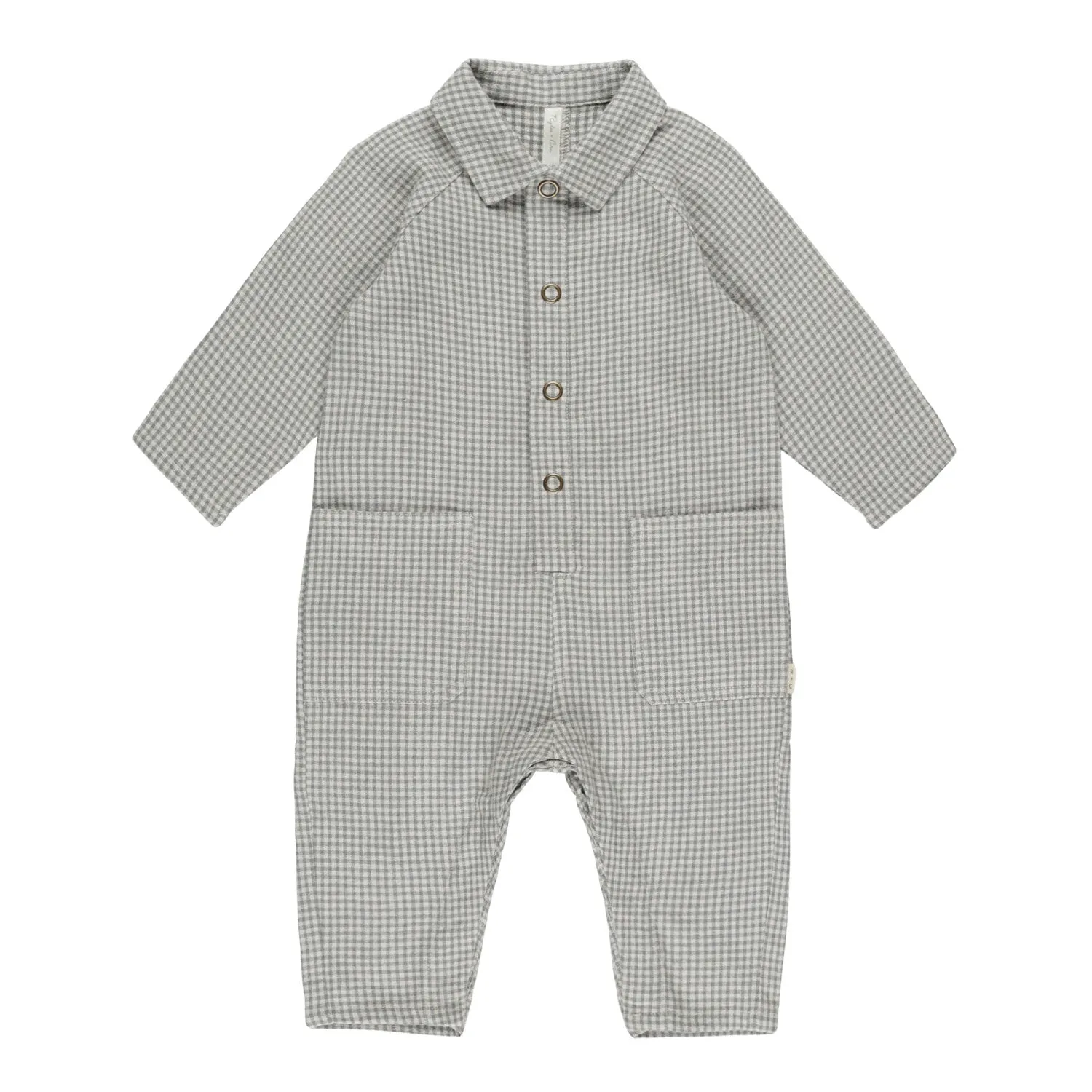 Collared Baby Jumpsuit - Forest Gingham