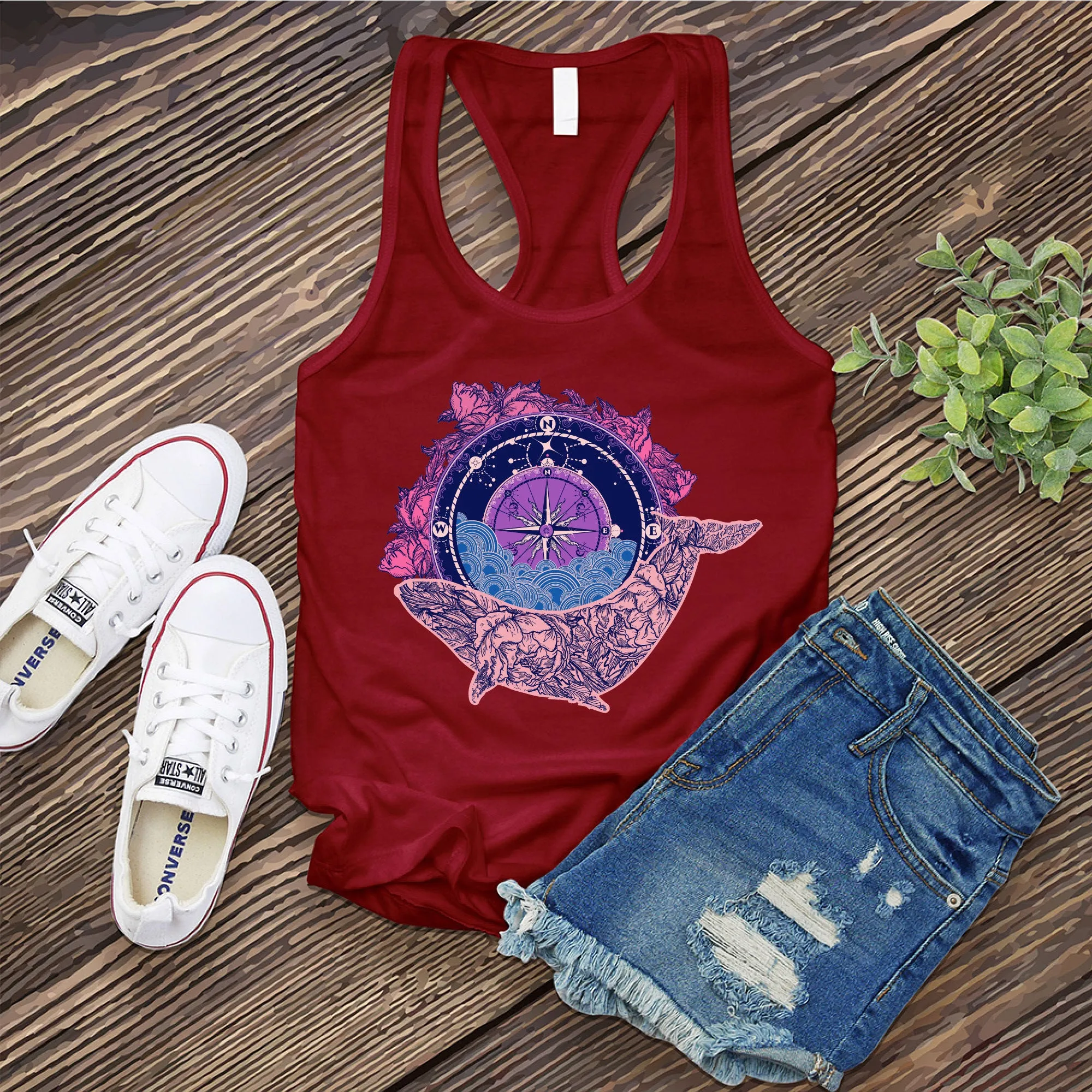 Cosmic Ocean compass Women's Tank Top