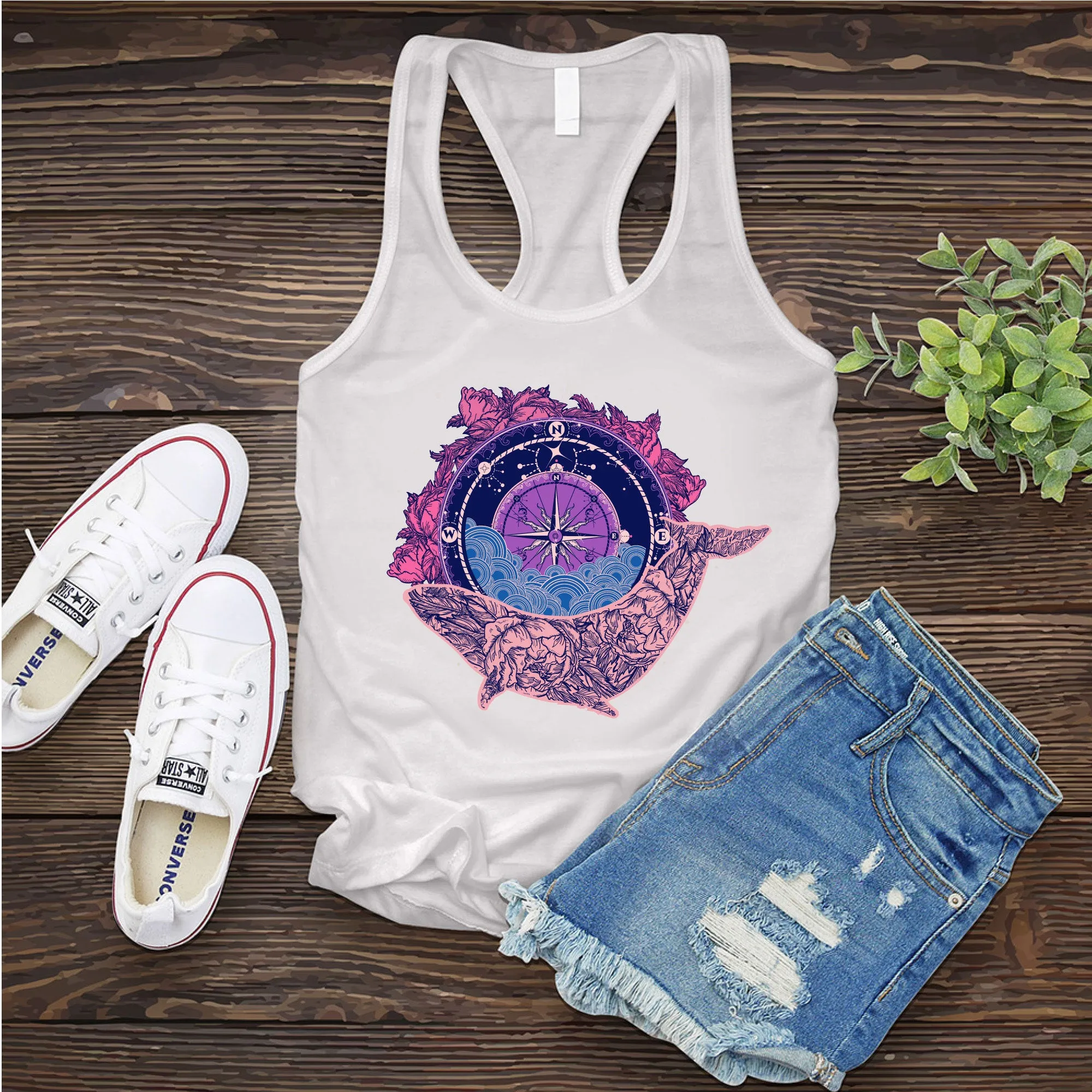 Cosmic Ocean compass Women's Tank Top