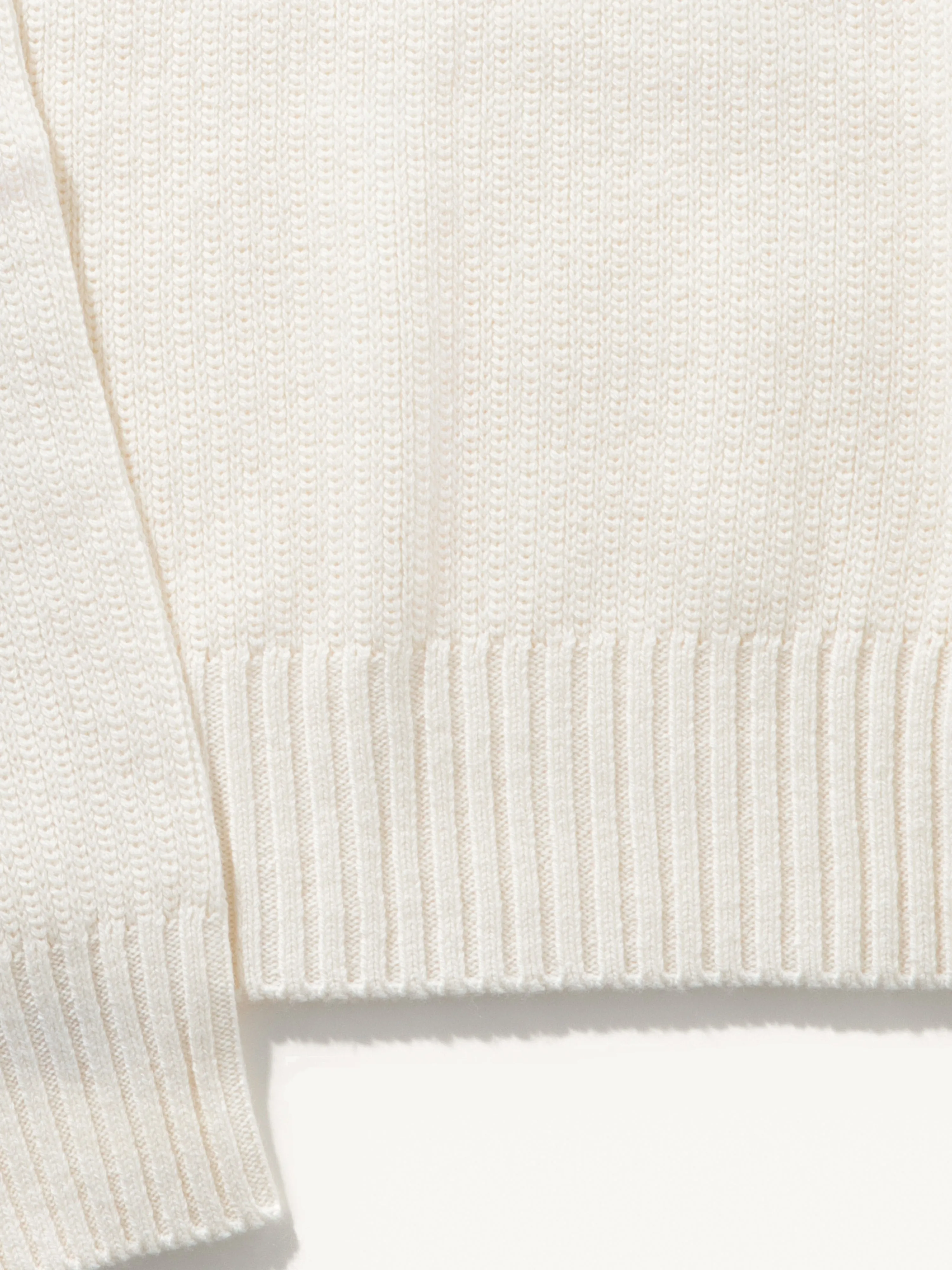 Cream Merino Wool Cashmere Turtleneck