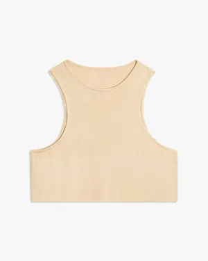 Cropped Rib Tank Taupe