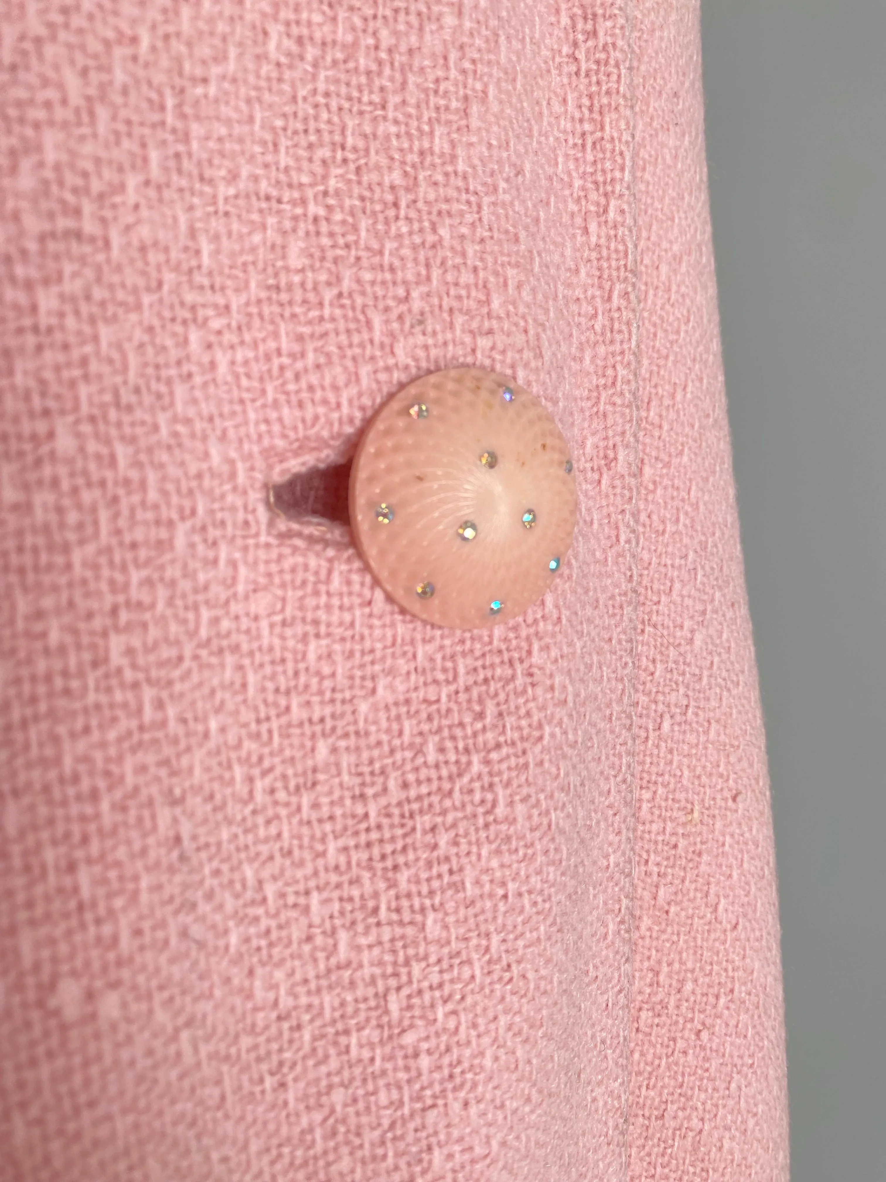 Darling 1960's Cherry Blossom Pink Wool Spring Coat / Medium