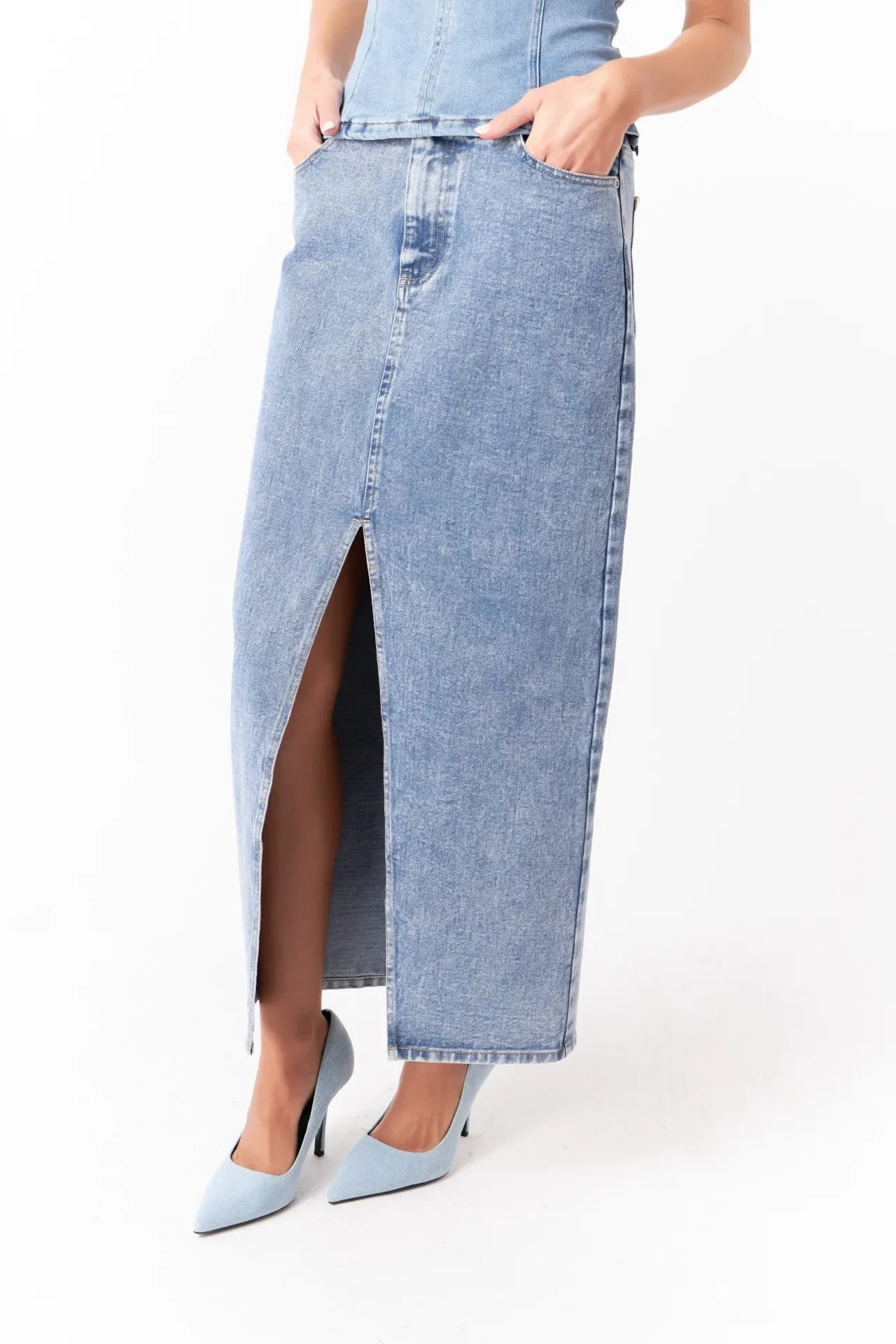 Denim Maxi Skirt - FINAL SALE