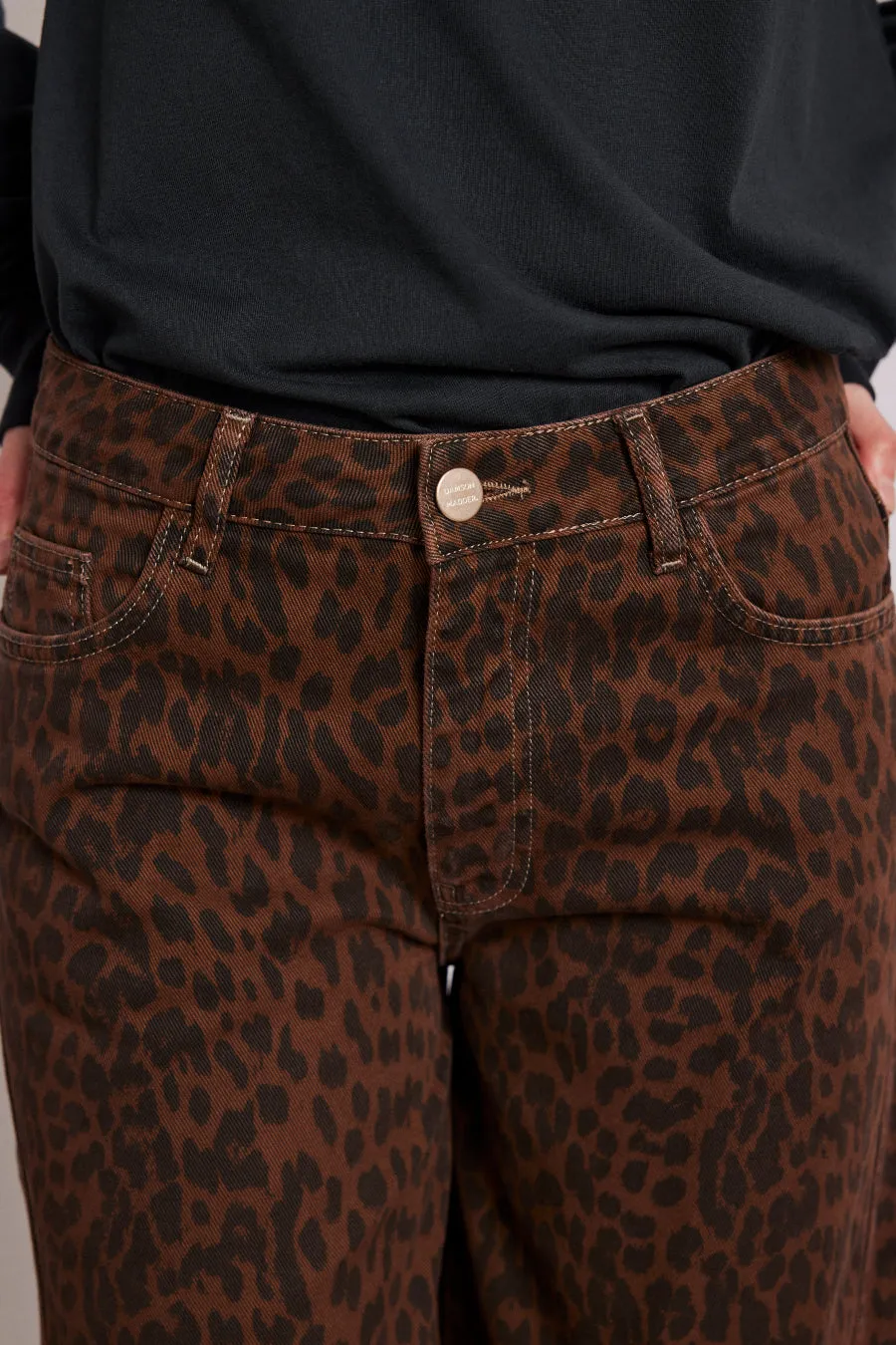 dion jeans - dark leopard overdye