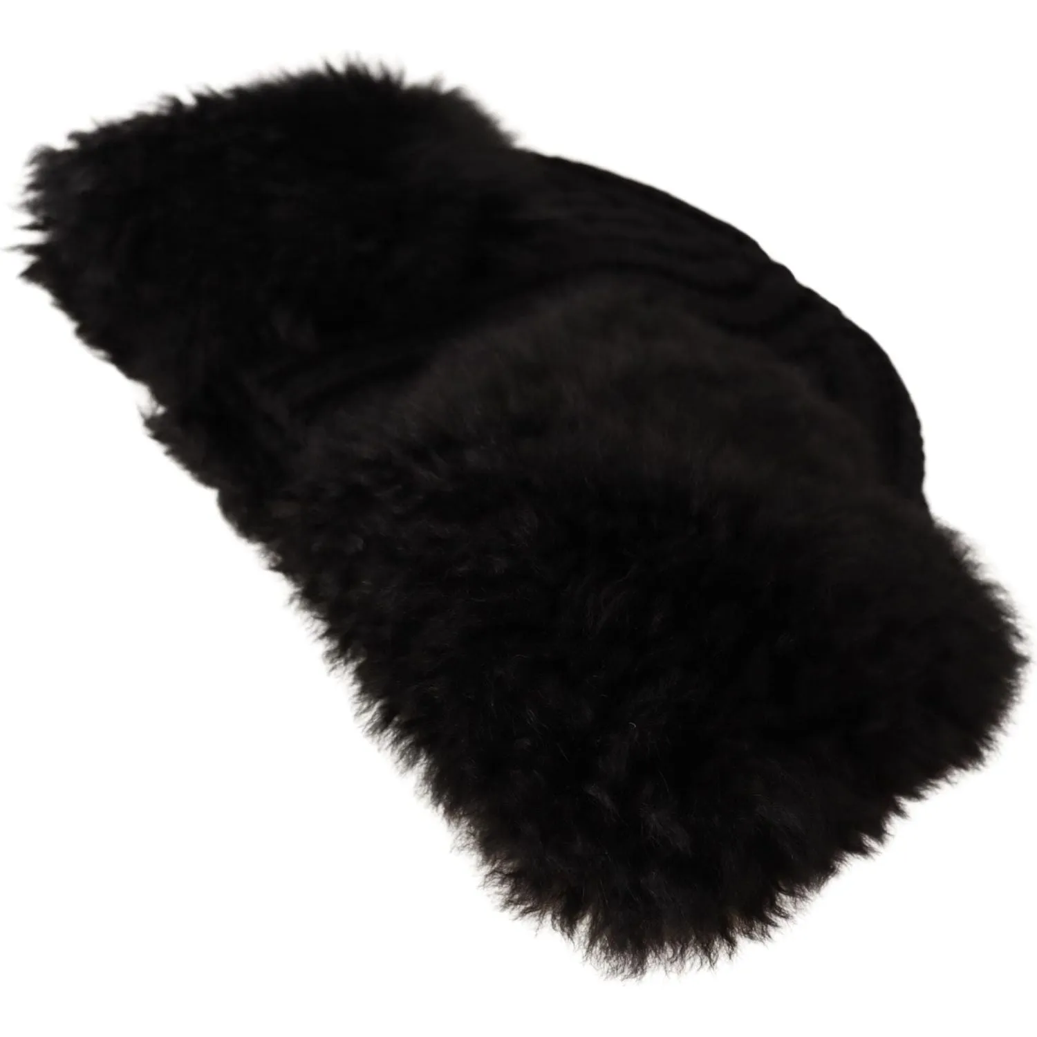 Dolce & Gabbana Elegant Black Cashmere Alpaca Fur Beanie