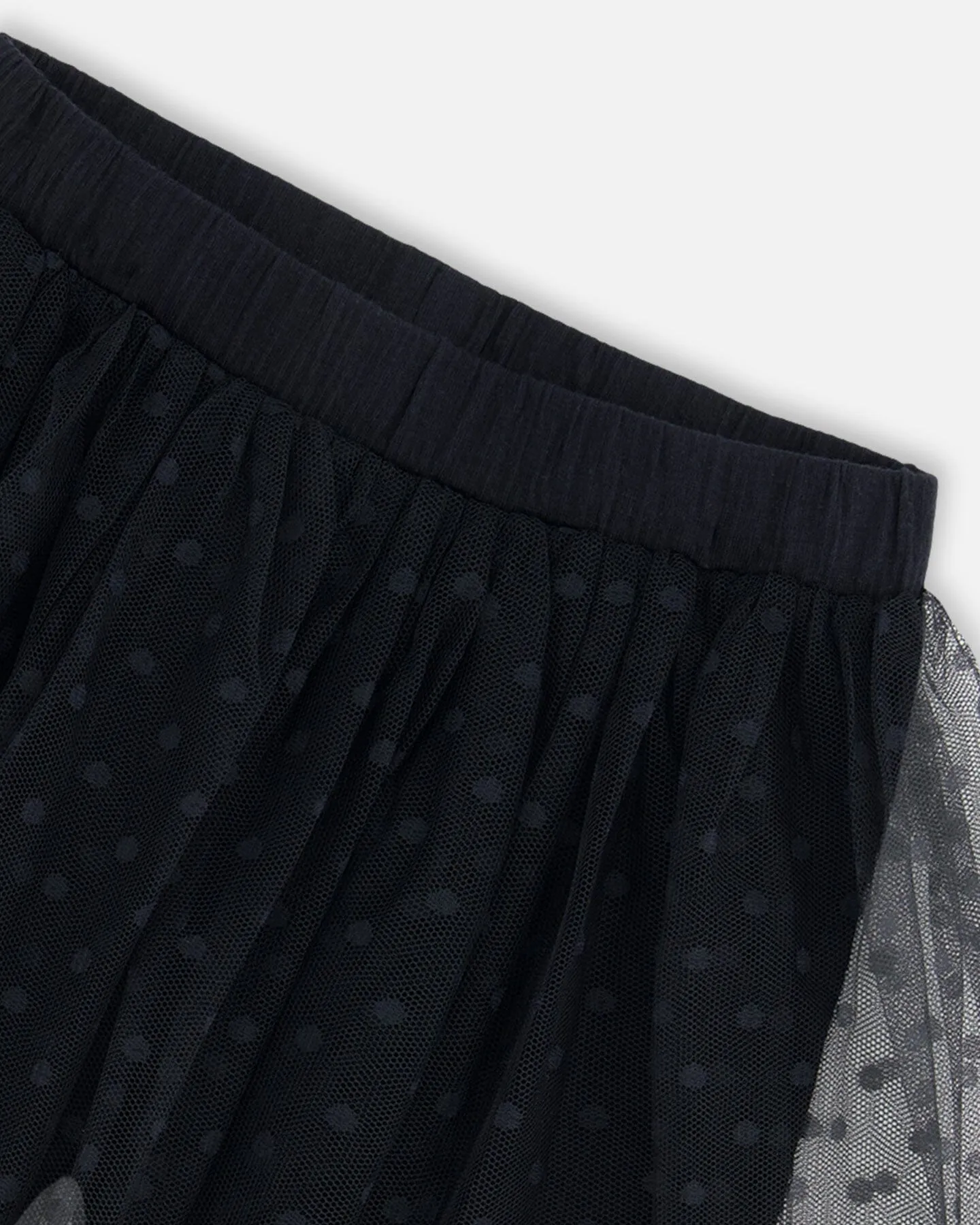 DPD Biker Short with Mesh Tulle Skirt Overlay in Black