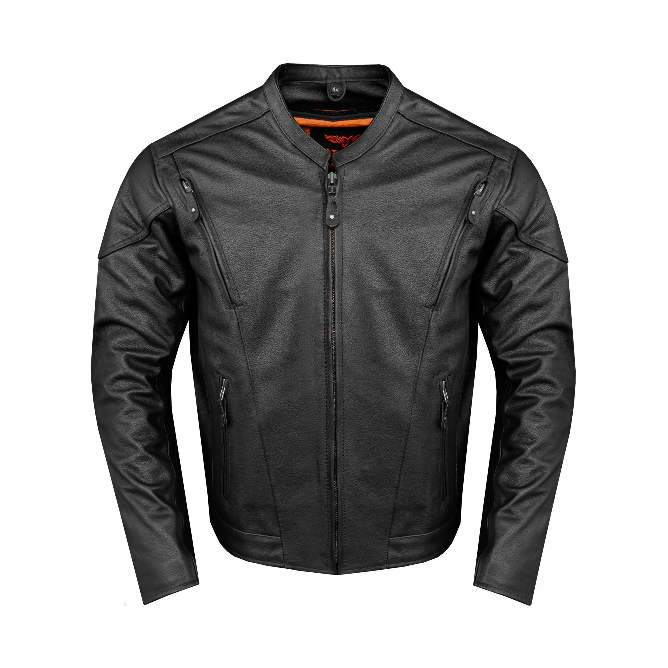 Dream Apparel Mens Vented Racer Jacket with Side Laces with Gun Pockets Zipout Lining