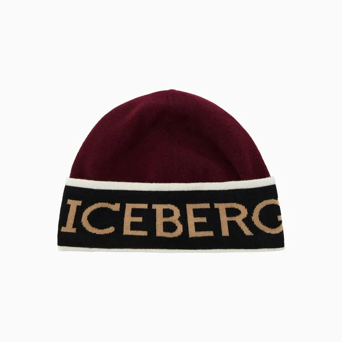 Dual Color Print Logo Beanie (Maroon) - I23304170104644