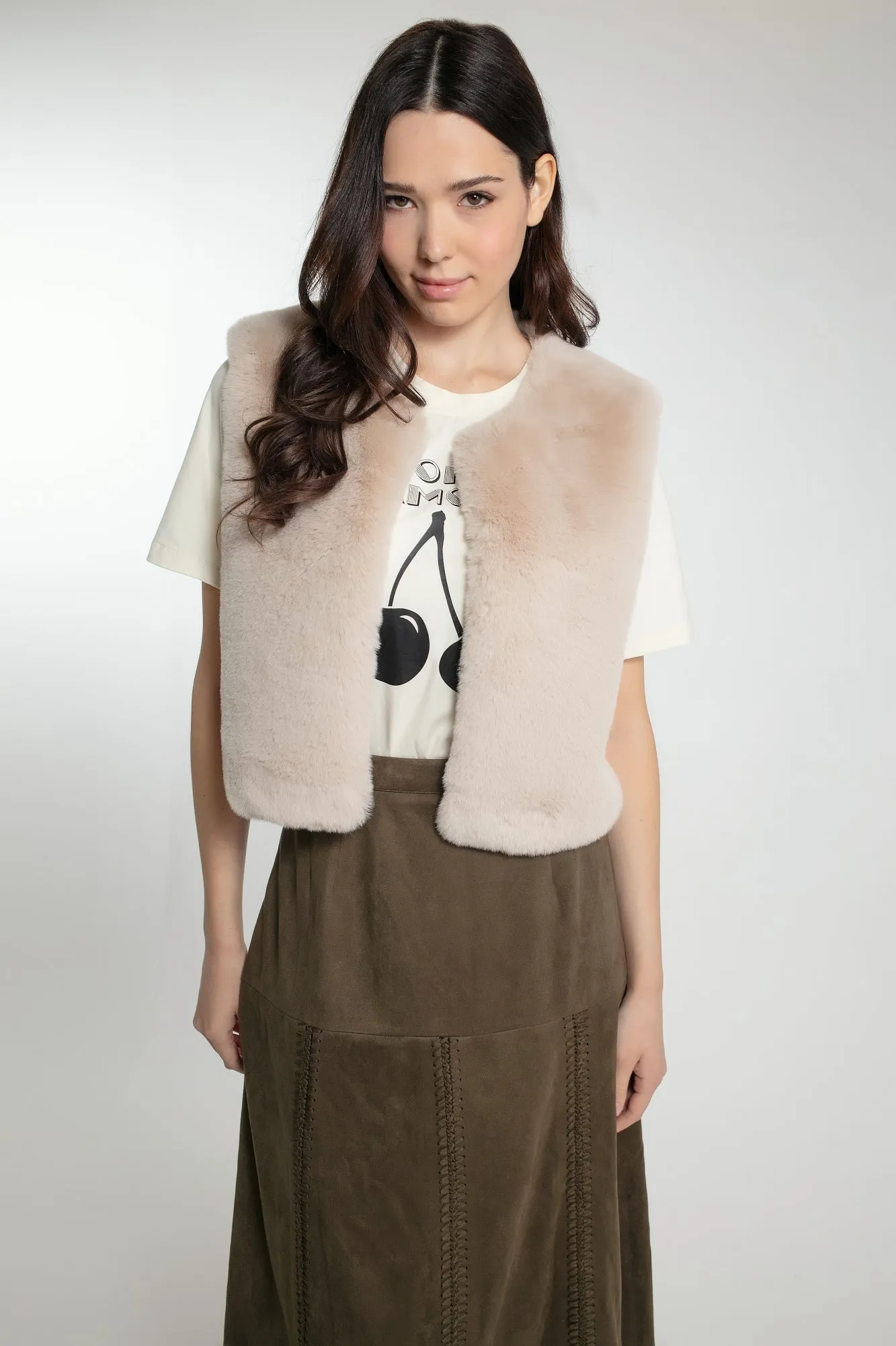 EDELWEISS GILET IN MINK