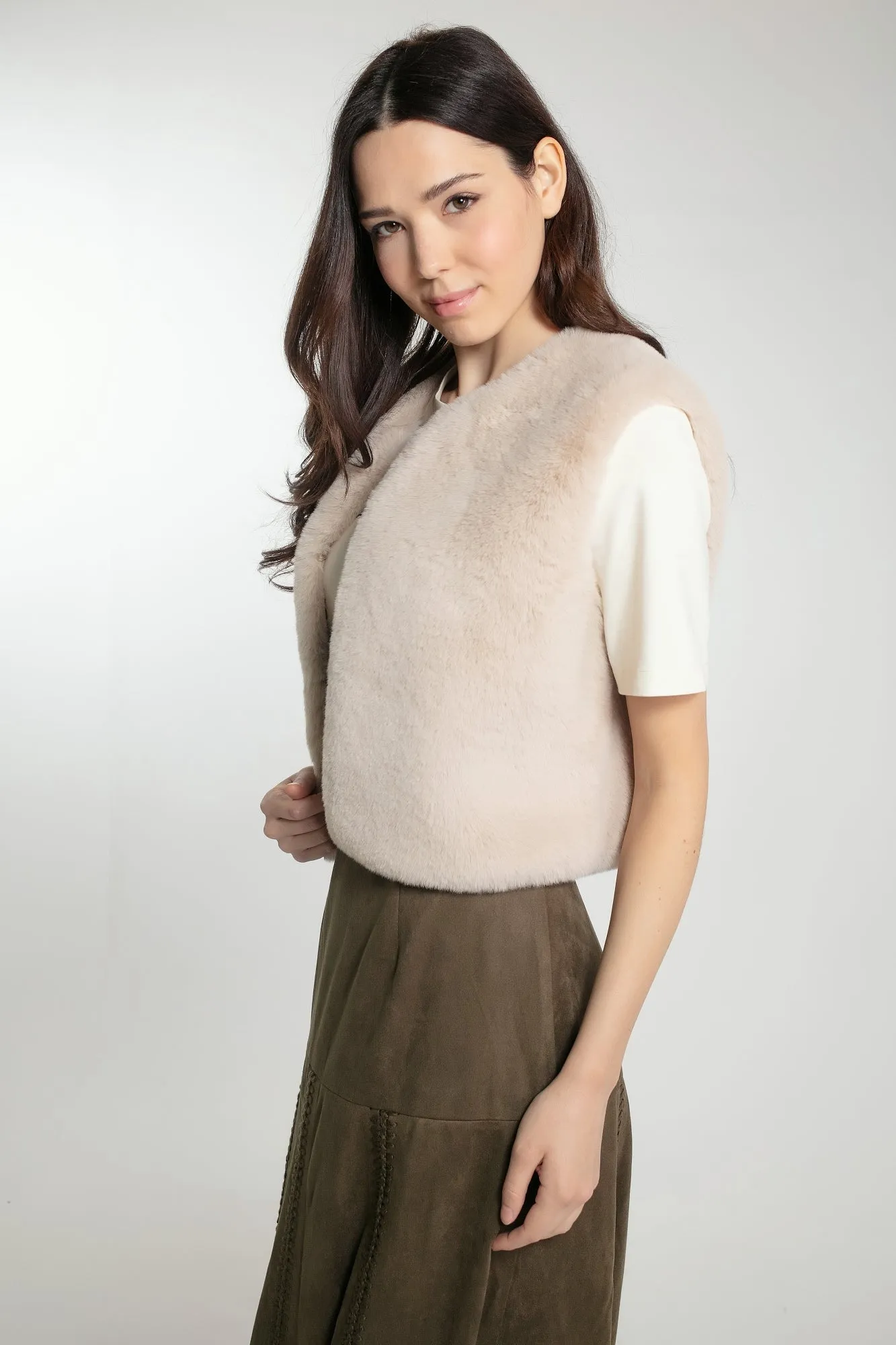 EDELWEISS GILET IN MINK