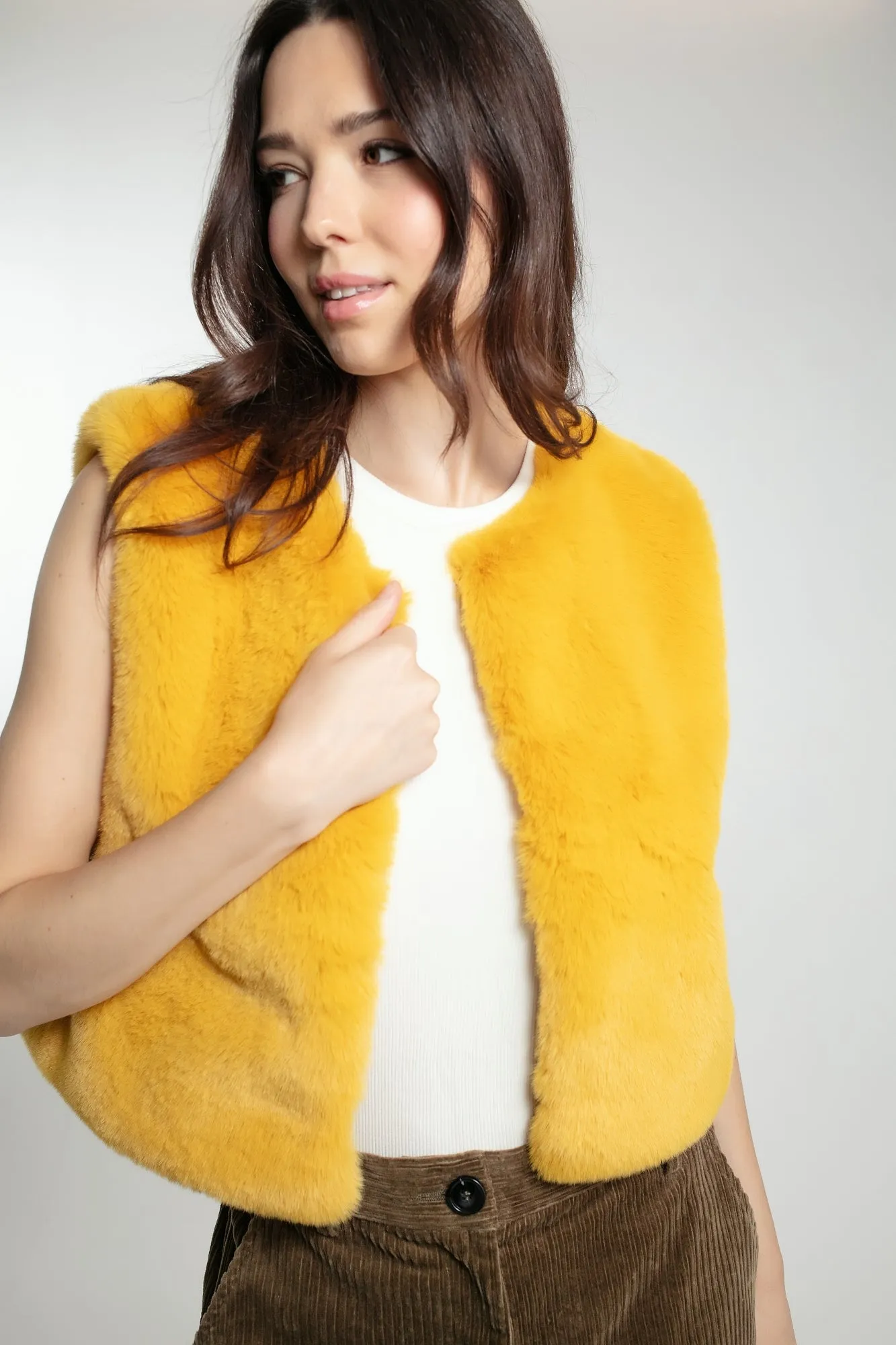 EDELWEISS GILET IN MUSTARD