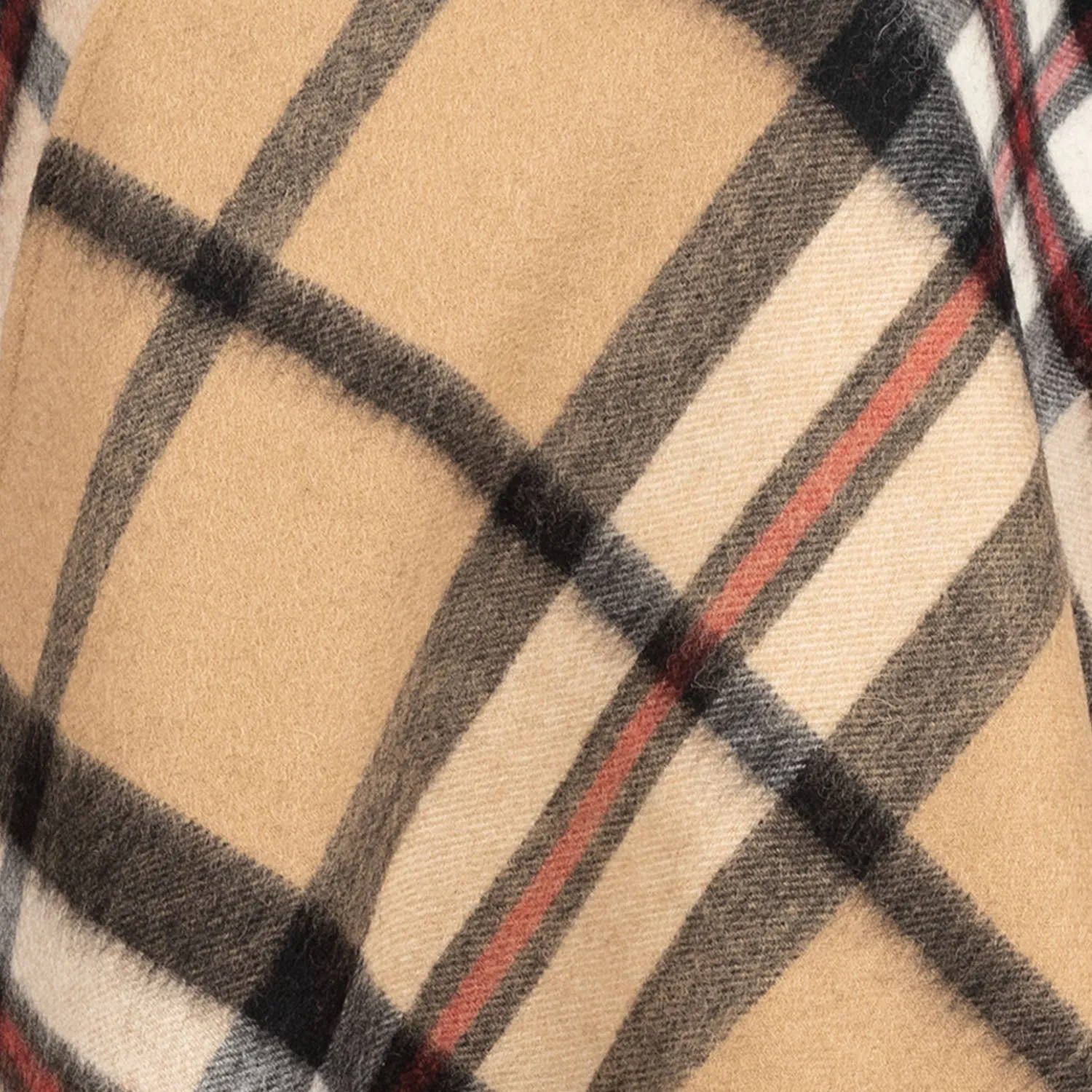 Edinburgh Lambswool Long Tartan Cape  Exploded Thomson Camel