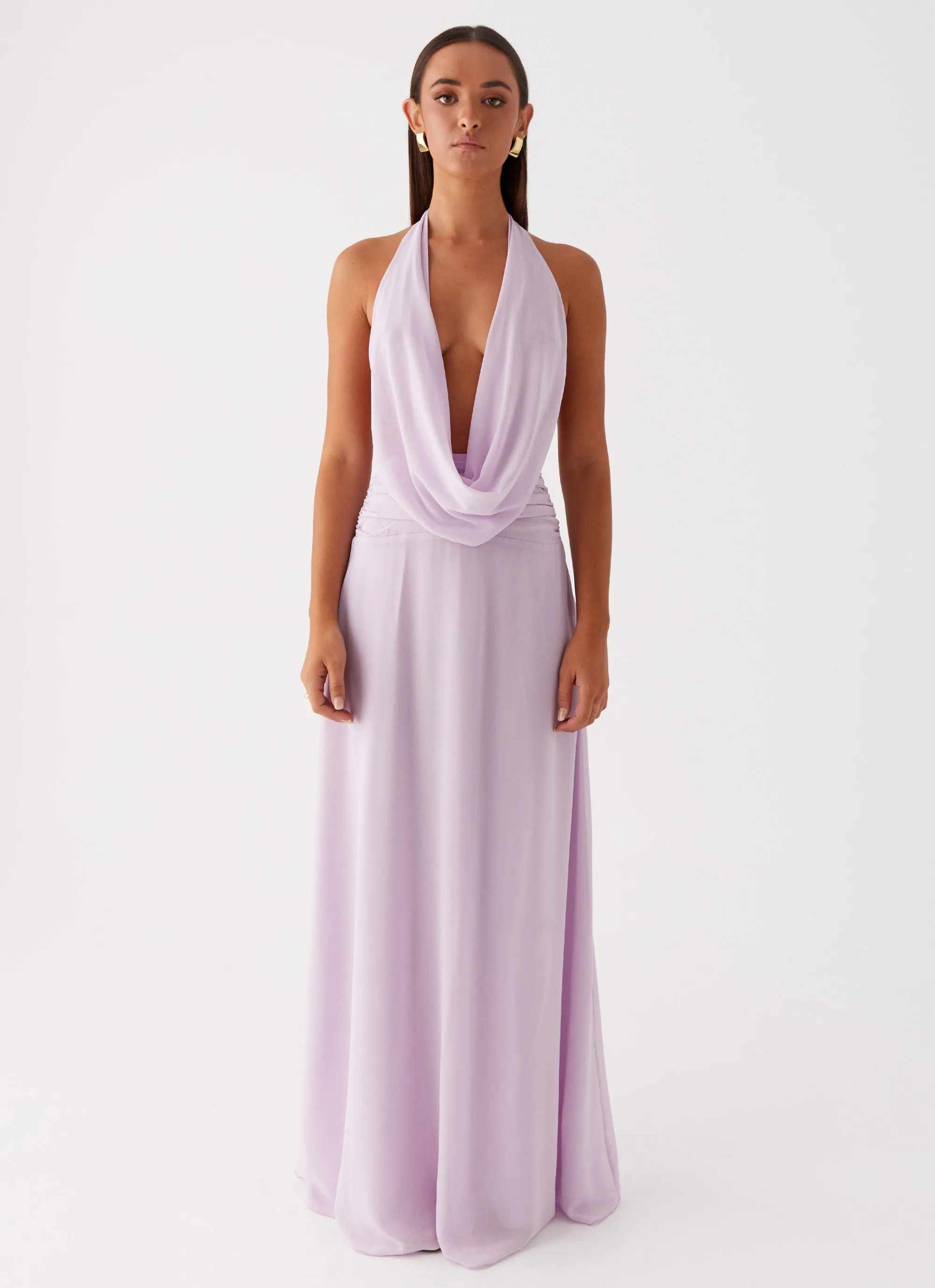 Elysia Chiffon Maxi Dress - Lilac