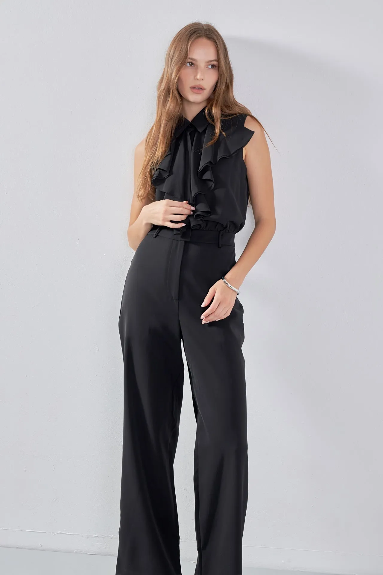 Endless Rose - Sleeveless Ruffle Jumpsuit