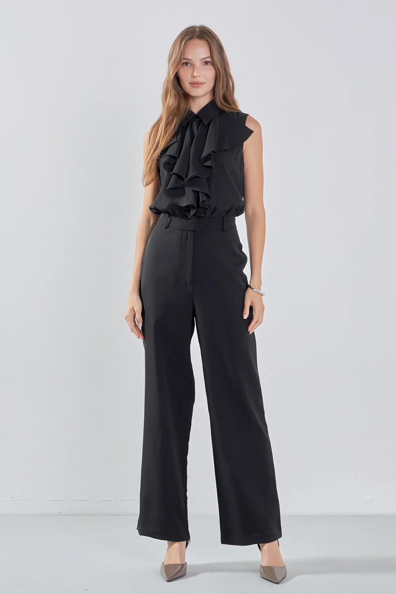 Endless Rose - Sleeveless Ruffle Jumpsuit