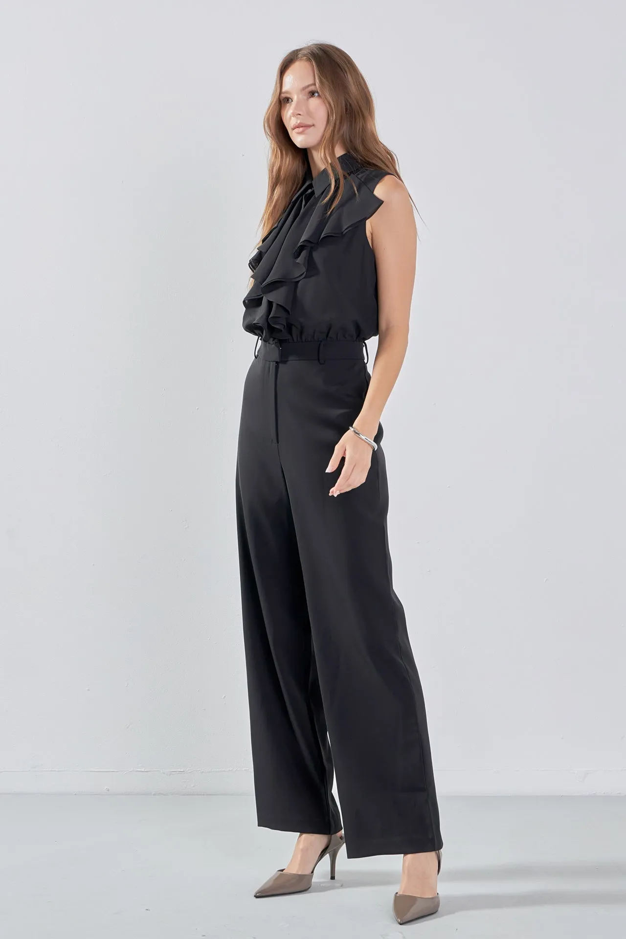 Endless Rose - Sleeveless Ruffle Jumpsuit