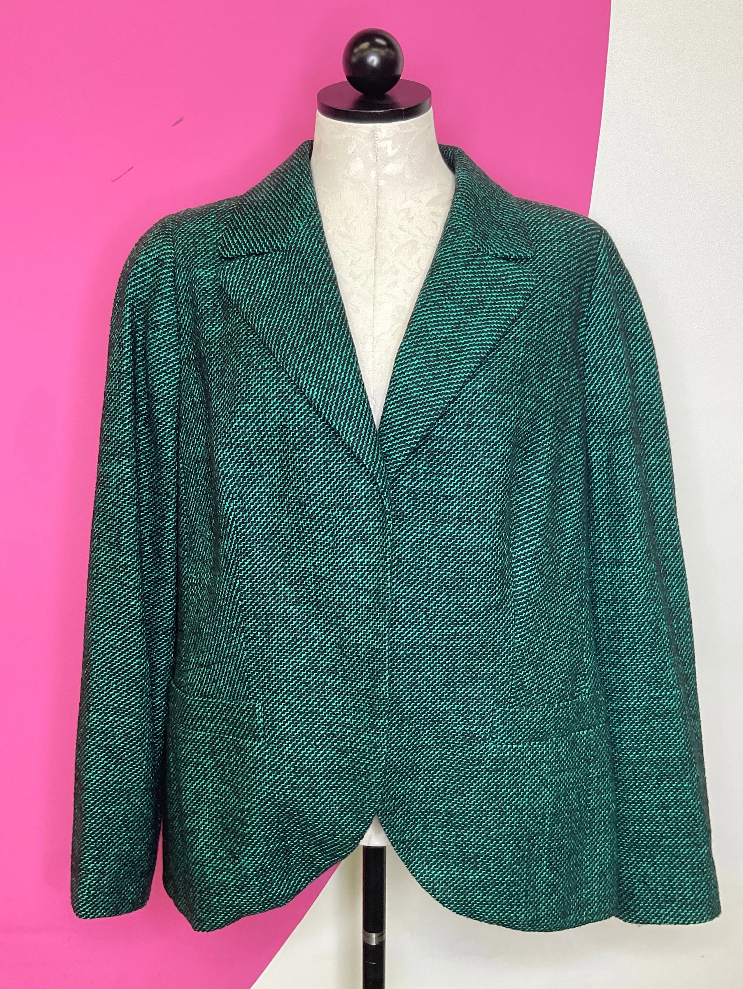 ESCADA BINNLE GREEN TWEED BLAZER - 46 (XL)