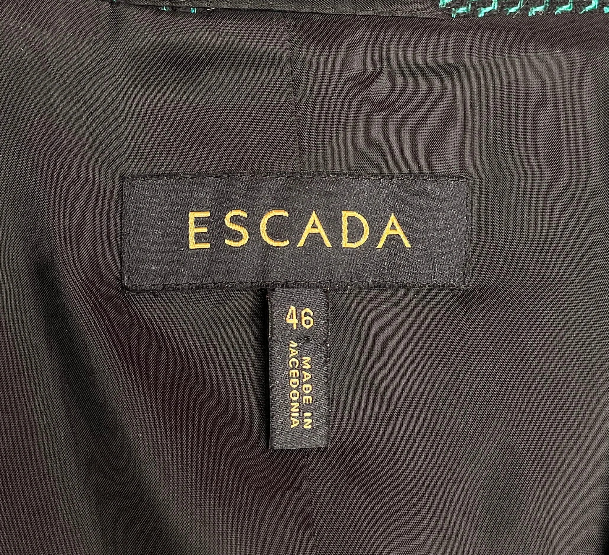 ESCADA BINNLE GREEN TWEED BLAZER - 46 (XL)