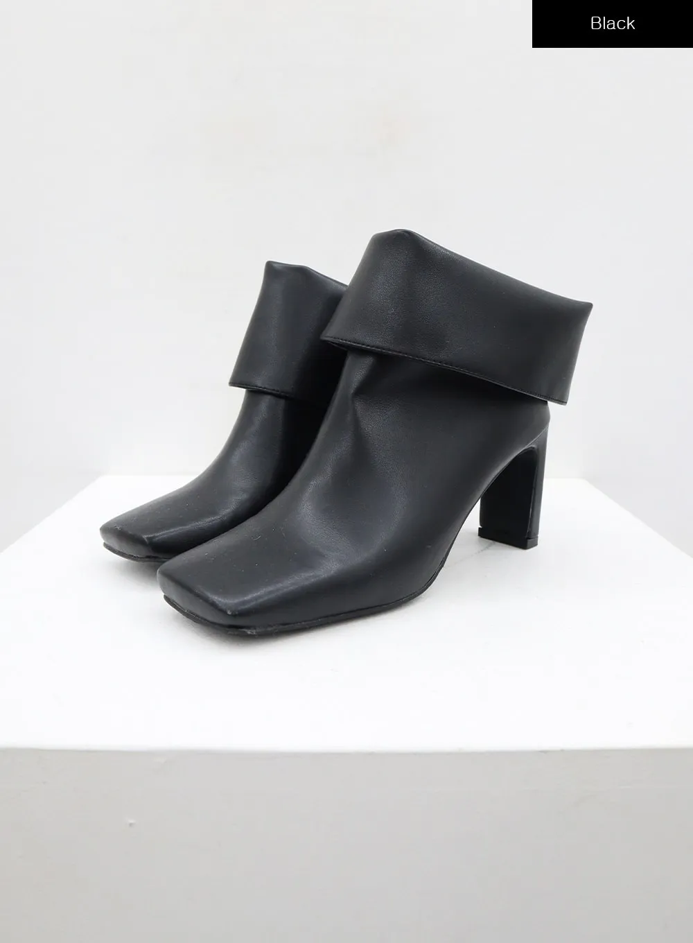 Faux Leather Folded Ankle Boots BN25