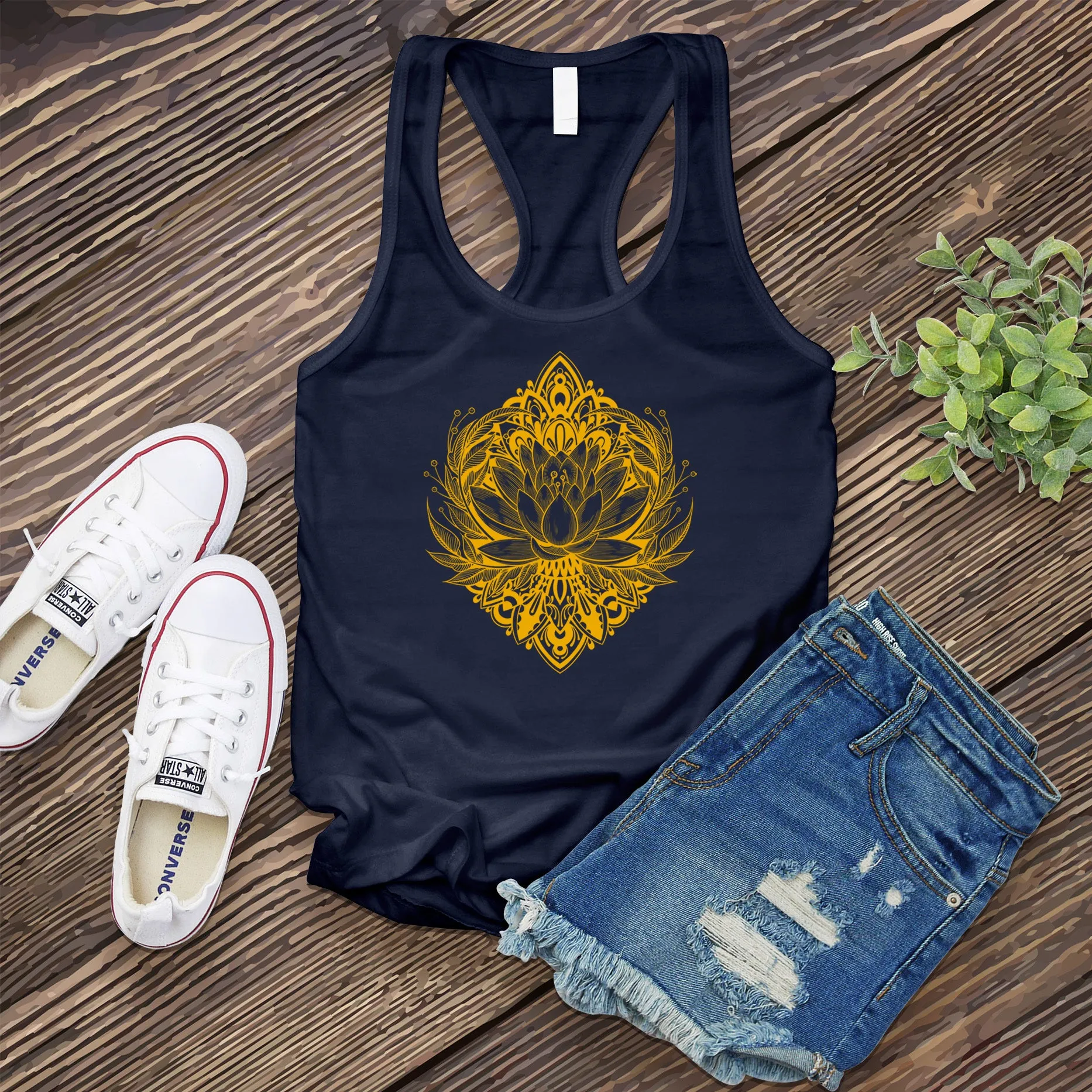 Fine Line Lotus Women's Tank Top