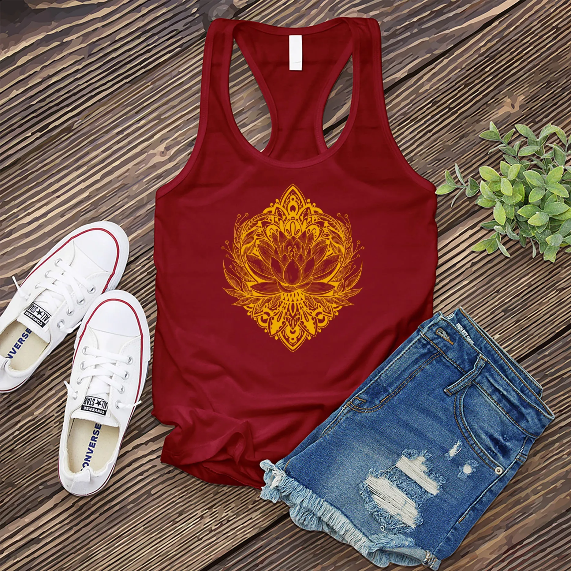 Fine Line Lotus Women's Tank Top