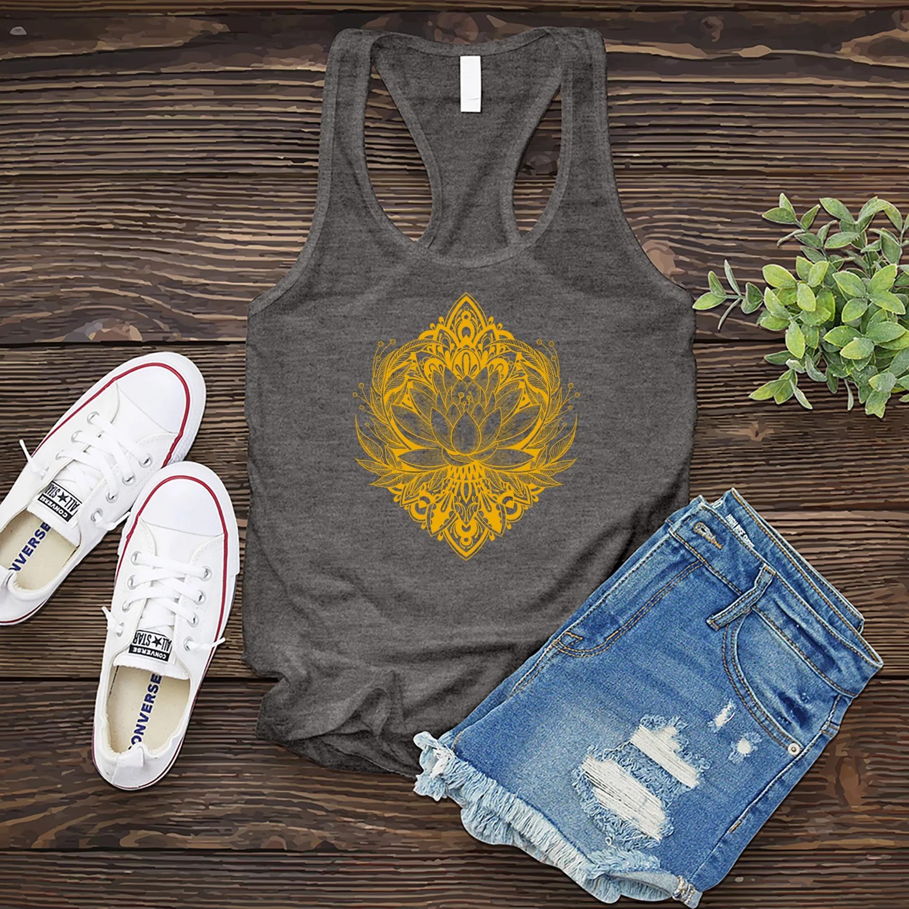 Fine Line Lotus Women's Tank Top