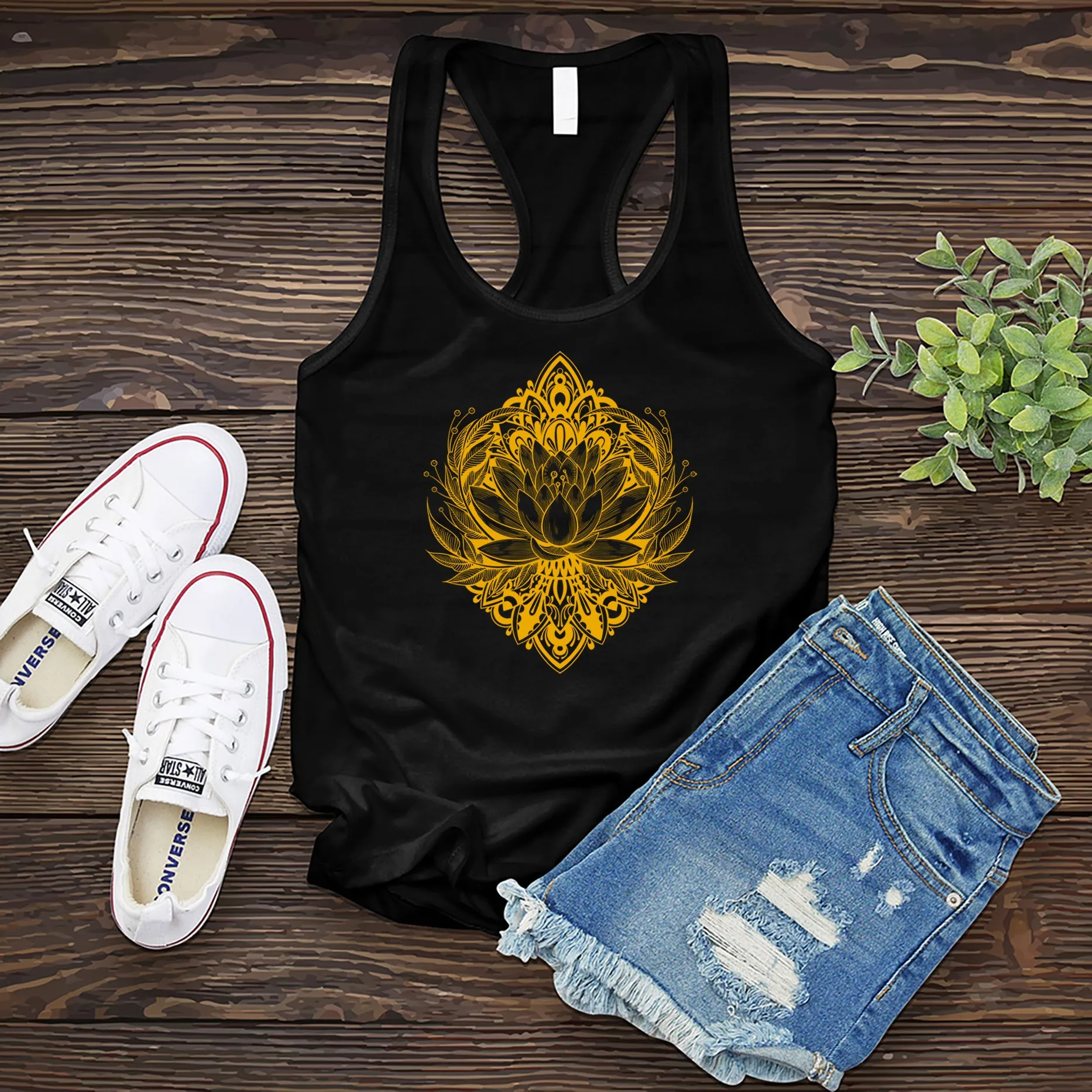 Fine Line Lotus Women's Tank Top