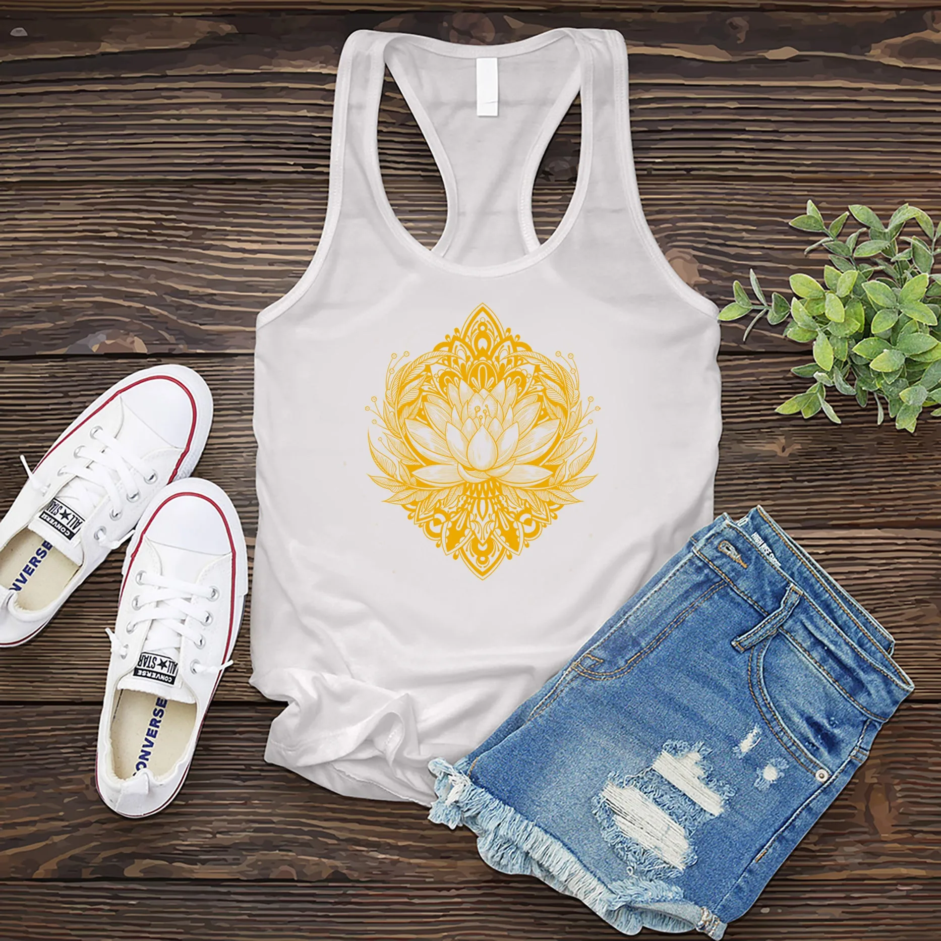 Fine Line Lotus Women's Tank Top