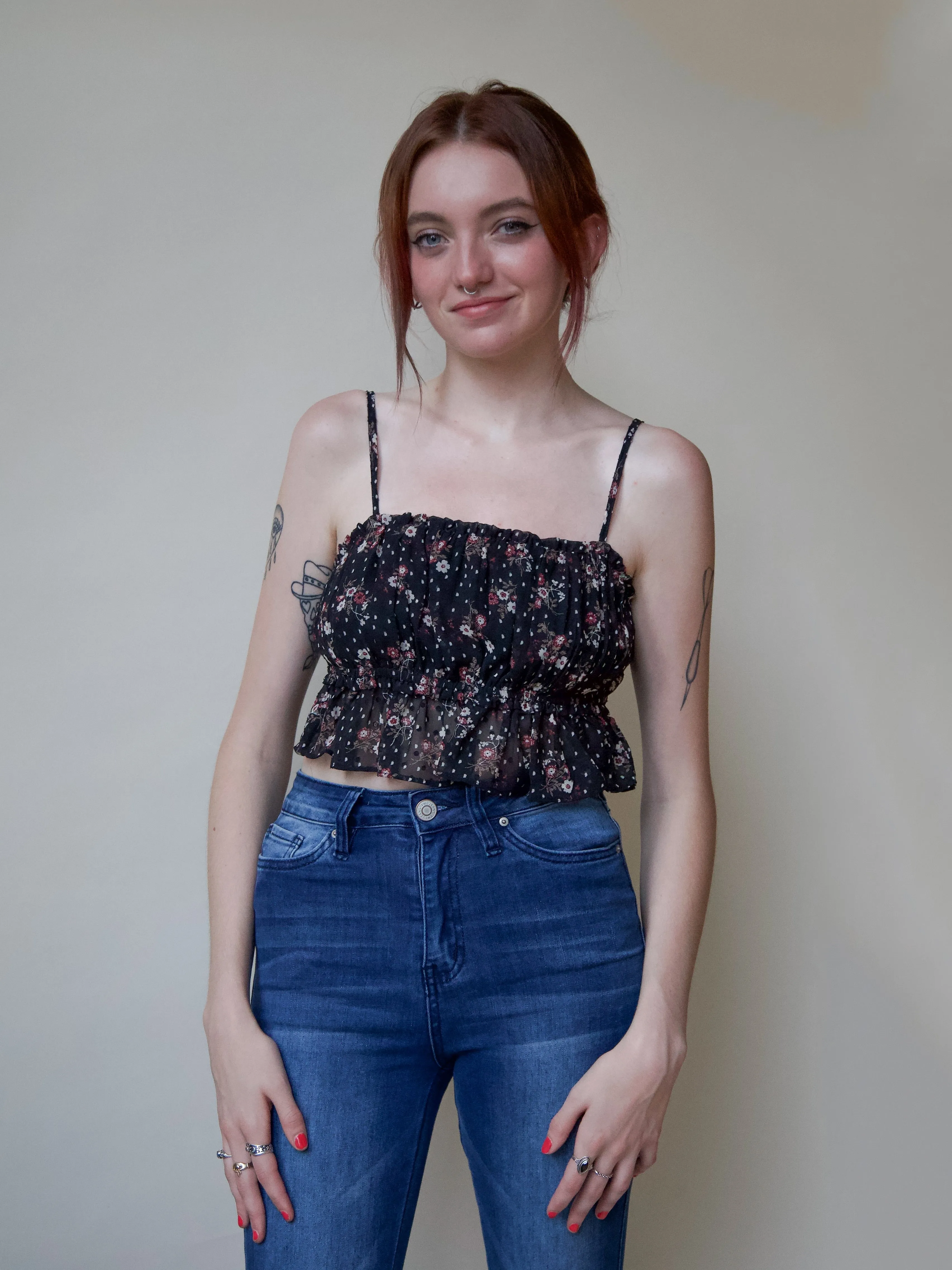 Floral Print Crop Top