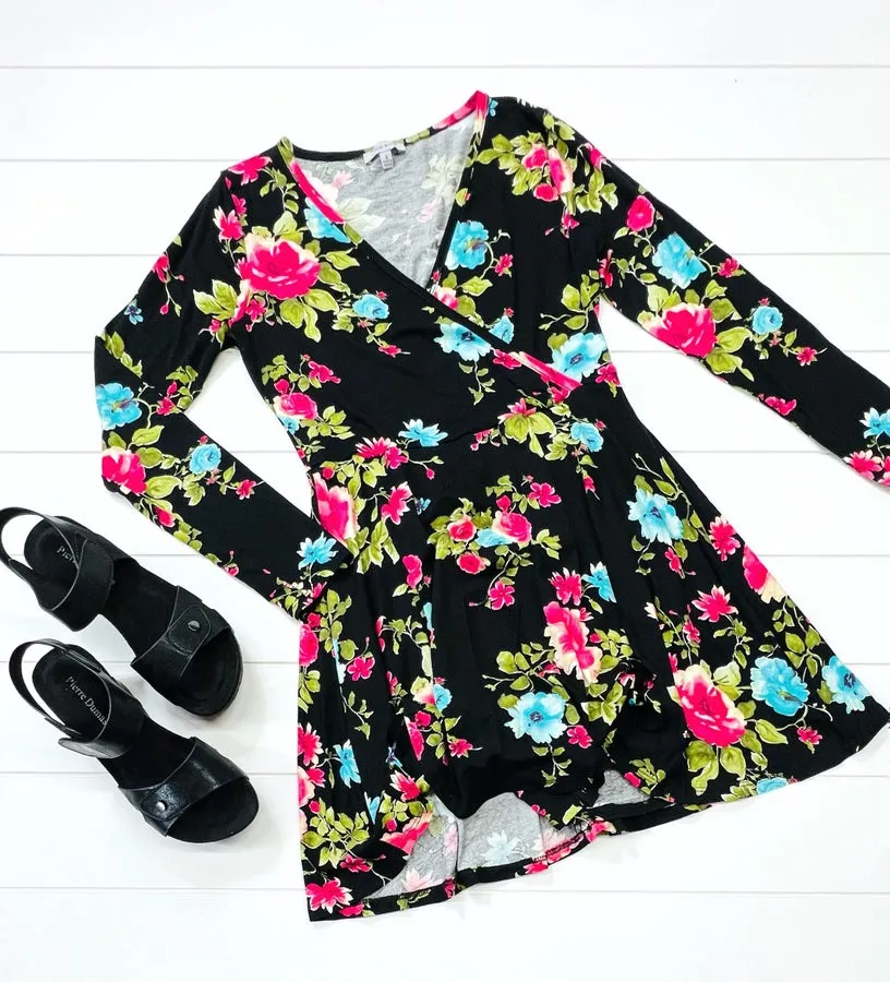 Floral Print Dress with Built-in Shorts