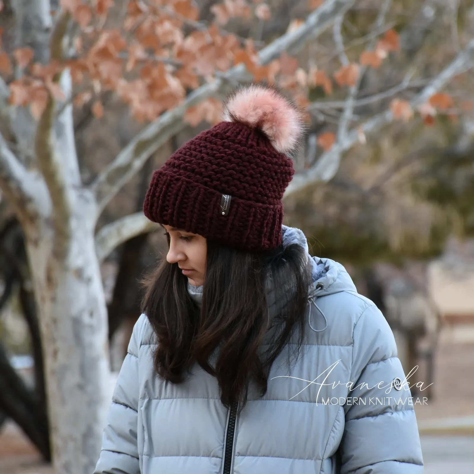 Fold Over Brim Chunky Pom Hat | THE CELESTE