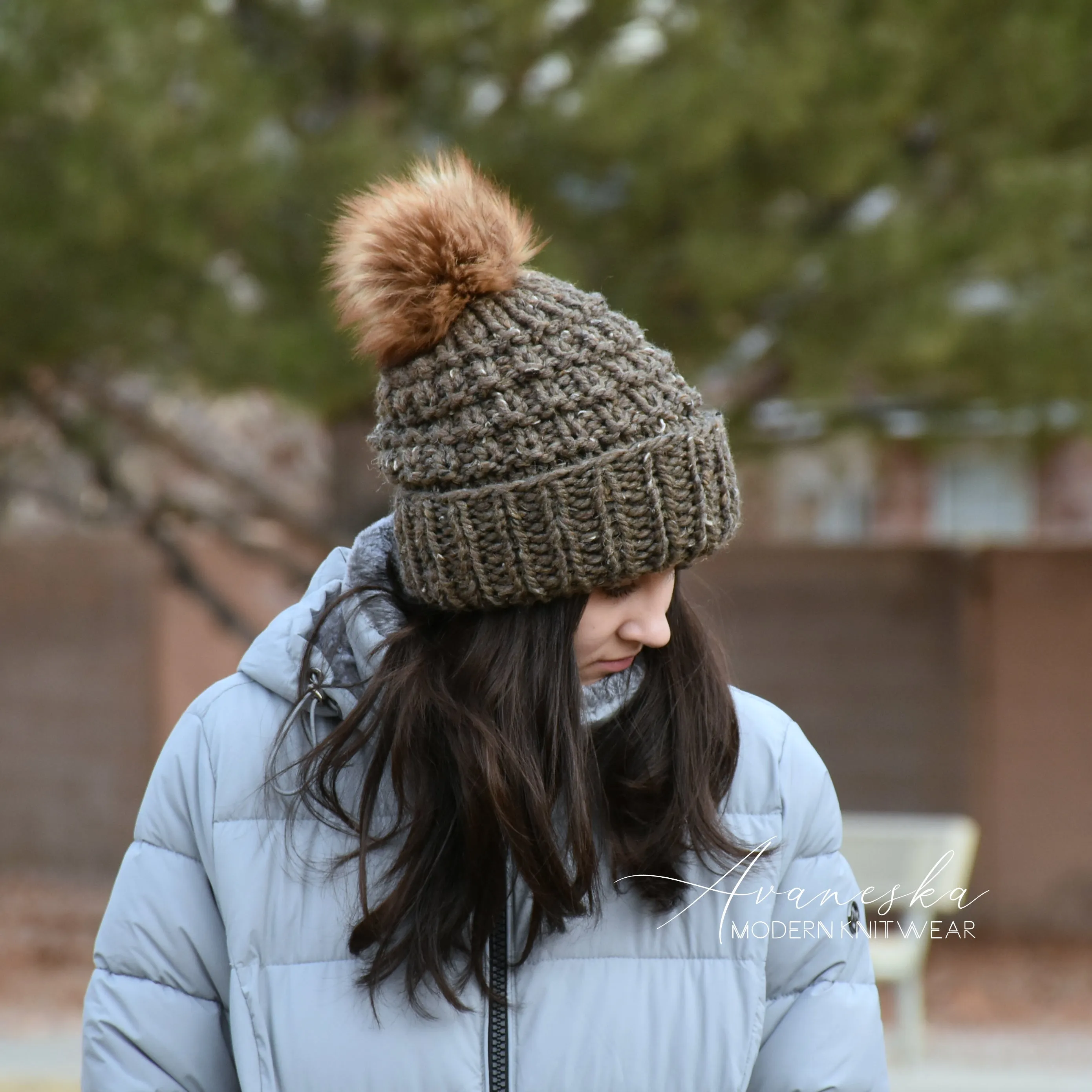 Fold Over Brim Chunky Pom Hat | THE MADDIE