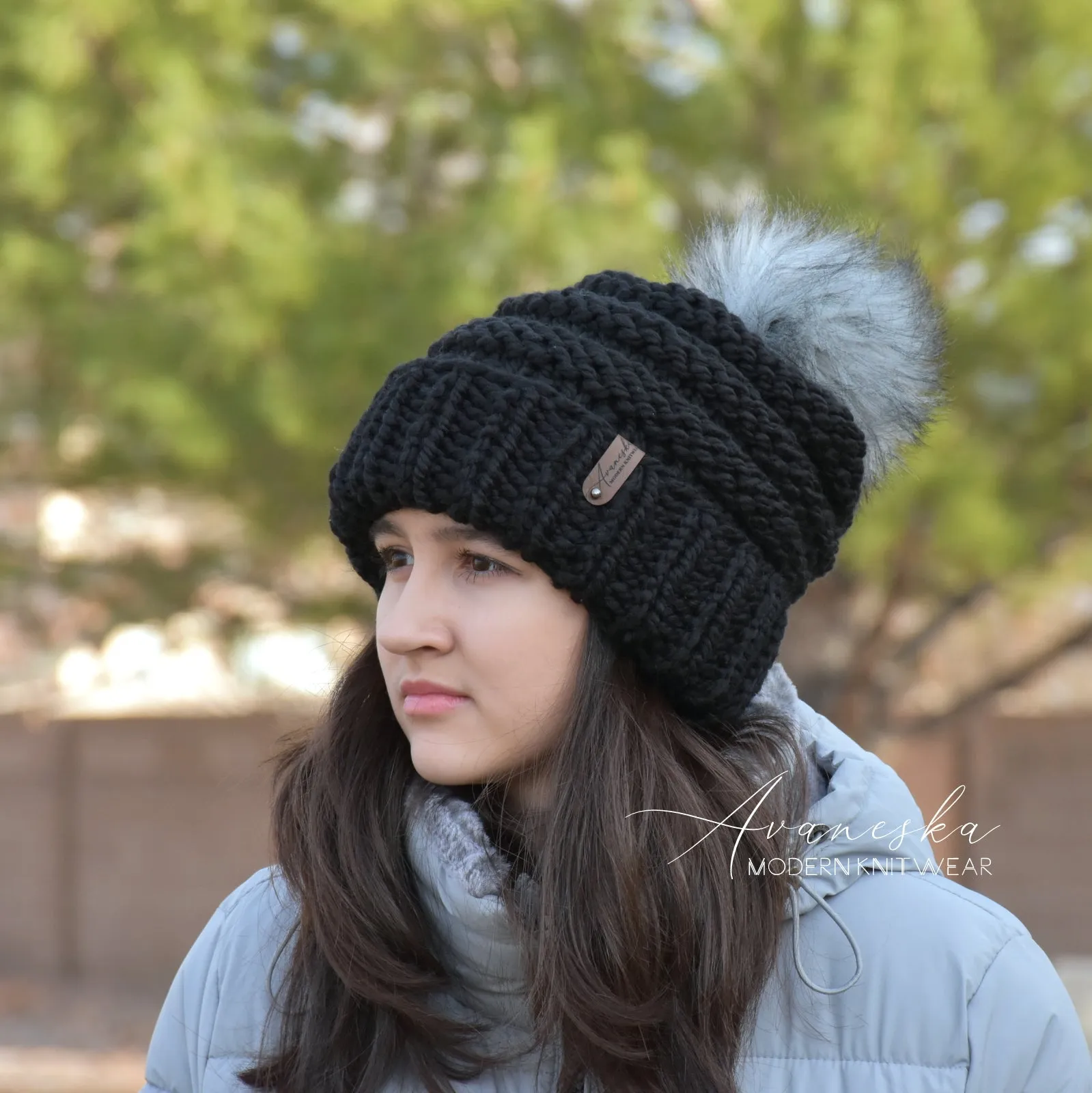 Fold Over Brim Chunky Pom Hat | THE NADINE