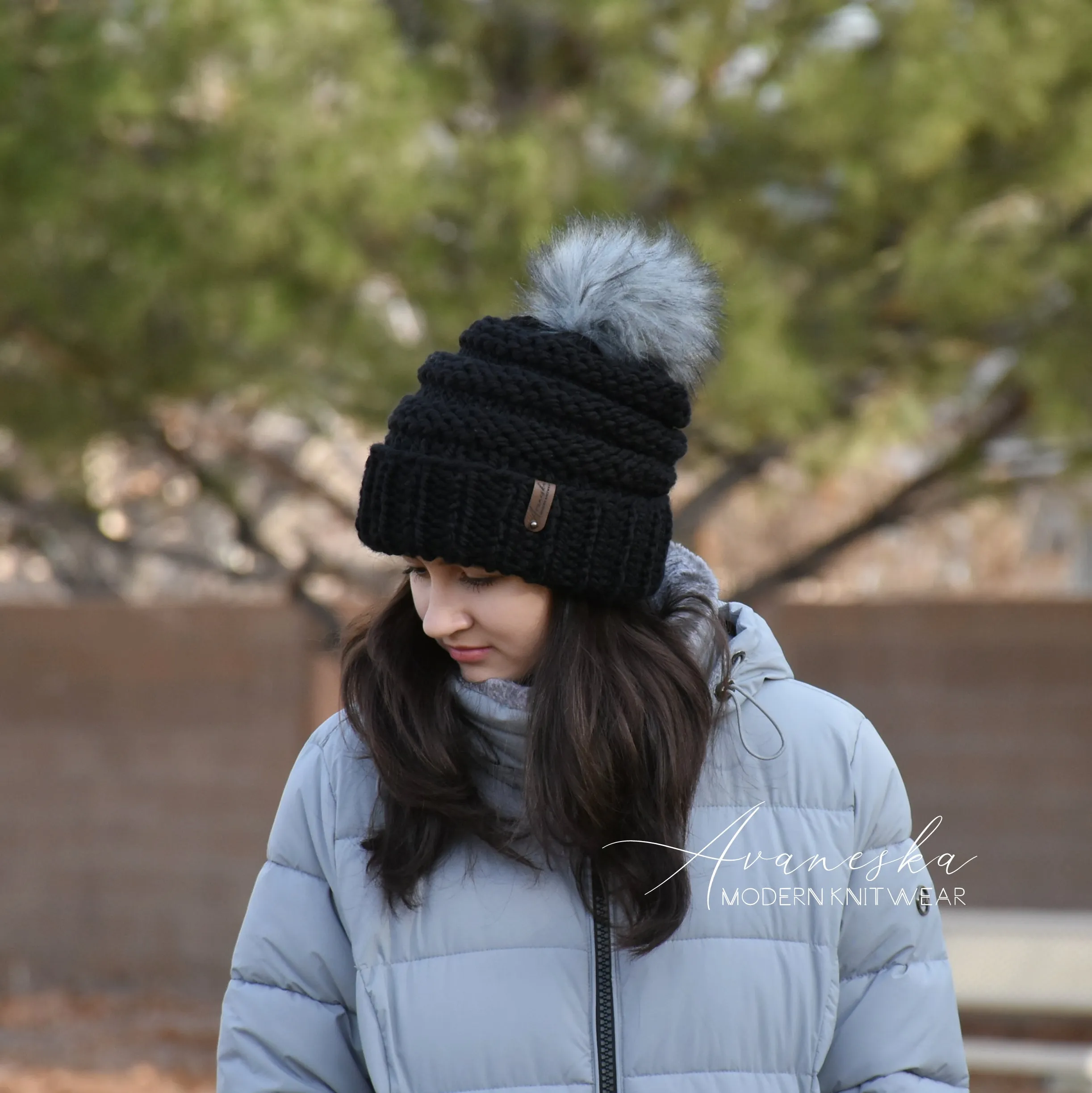 Fold Over Brim Chunky Pom Hat | THE NADINE