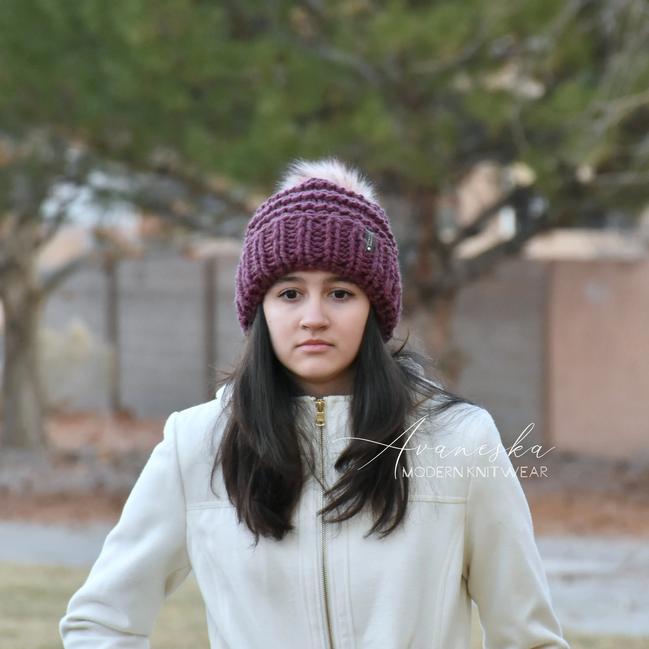 Fold Over Brim Chunky Pom Hat | THE PEARL