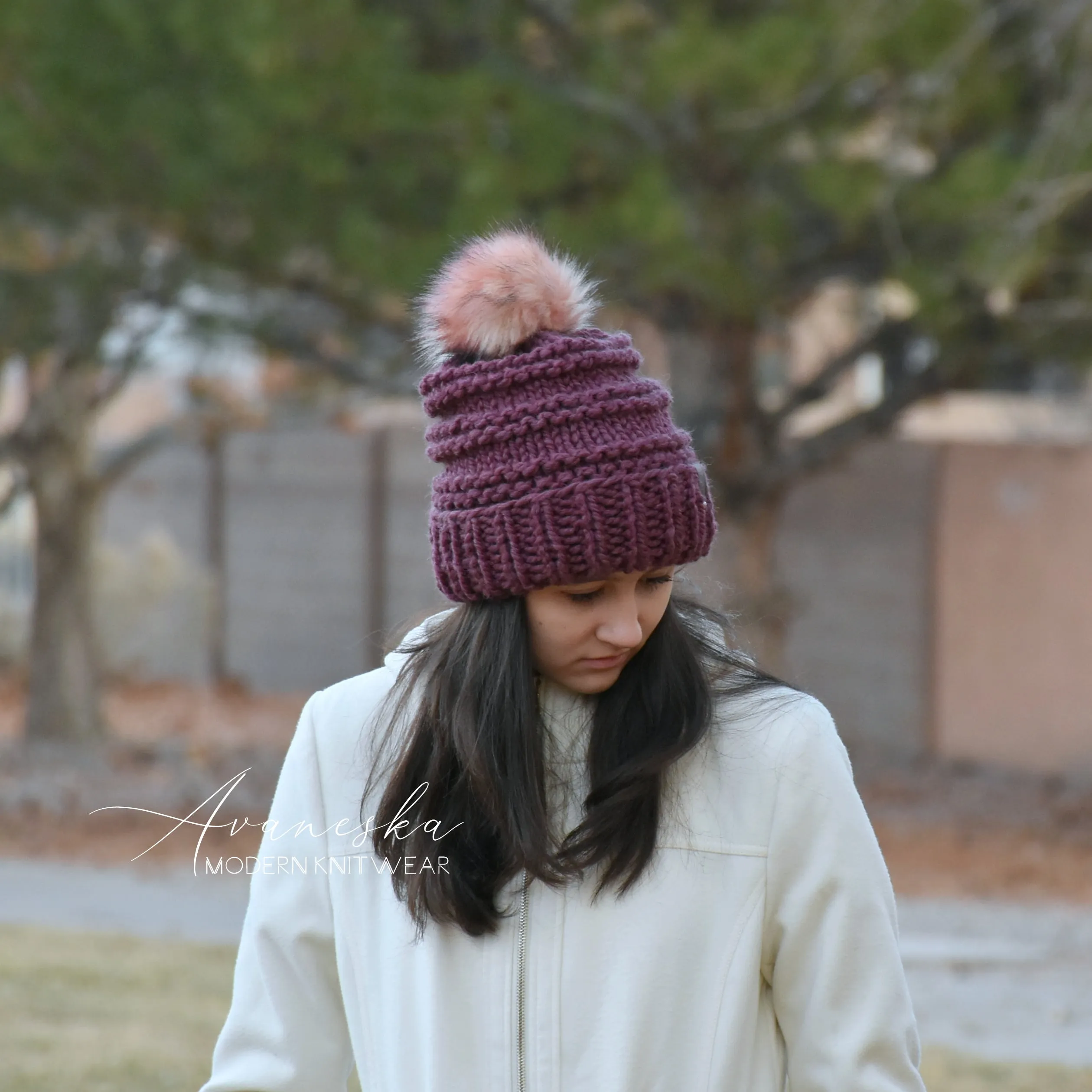 Fold Over Brim Chunky Pom Hat | THE PEARL