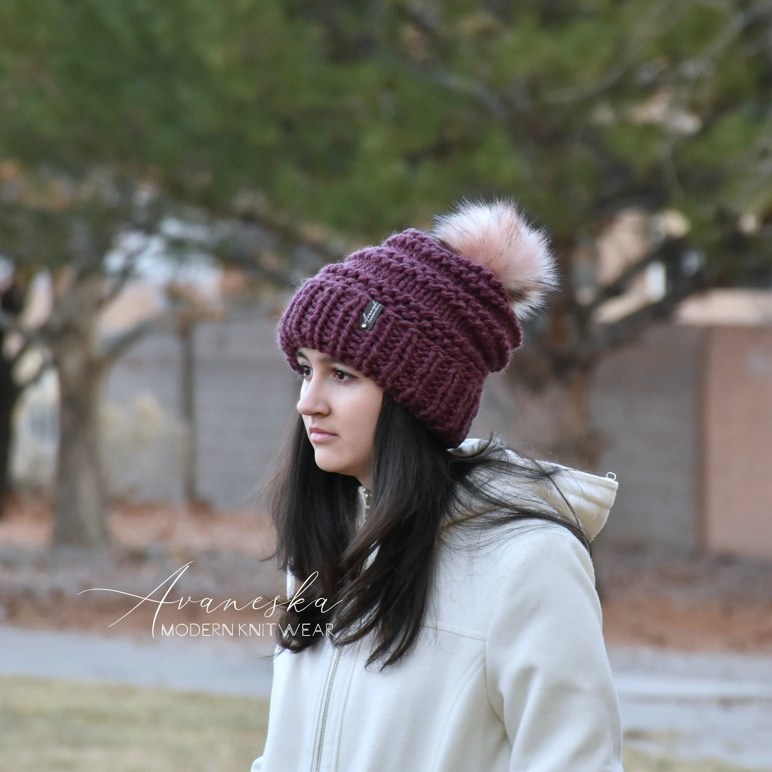 Fold Over Brim Chunky Pom Hat | THE PEARL