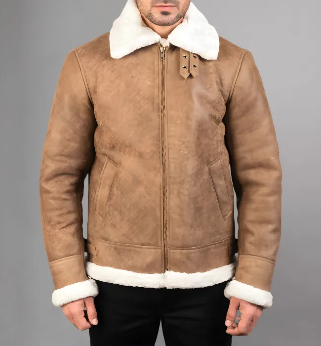 Francis B-3 Black Leather Bomber Jacket