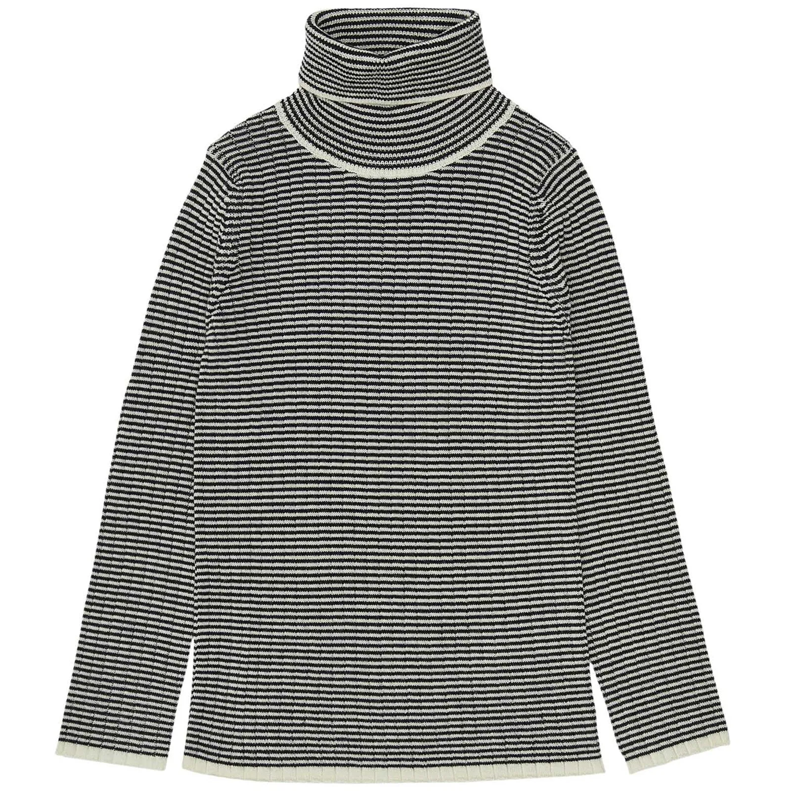 FUB ECRU/DARK NAVY STRIPE TURTLENECK