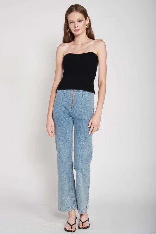 FUZZY SWATER TUBE TOP