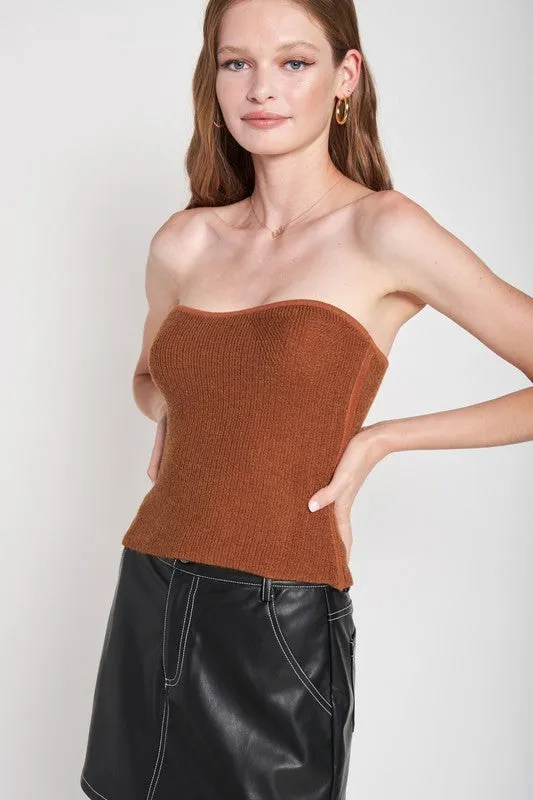 FUZZY SWATER TUBE TOP