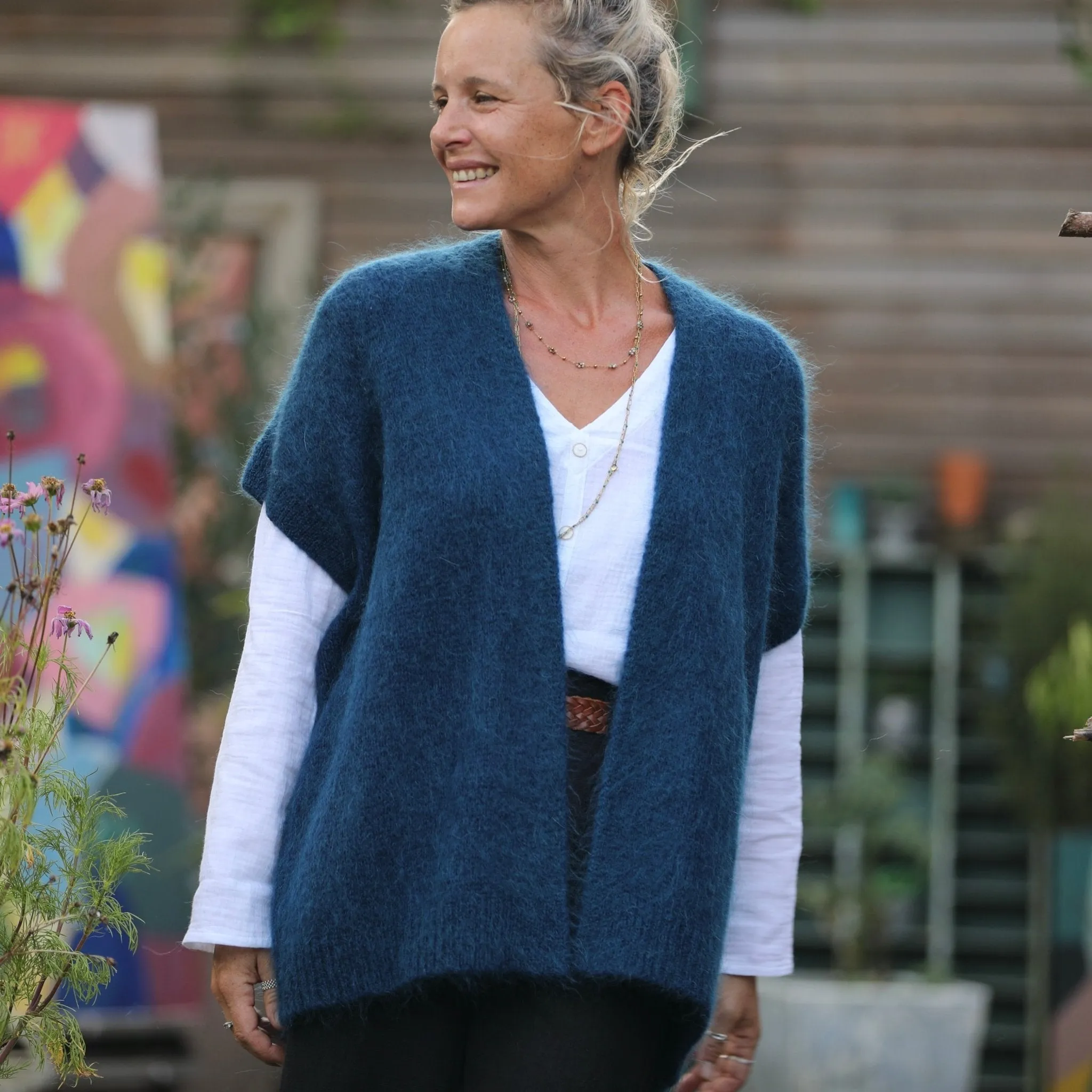 Gilet Mireille bleu océan