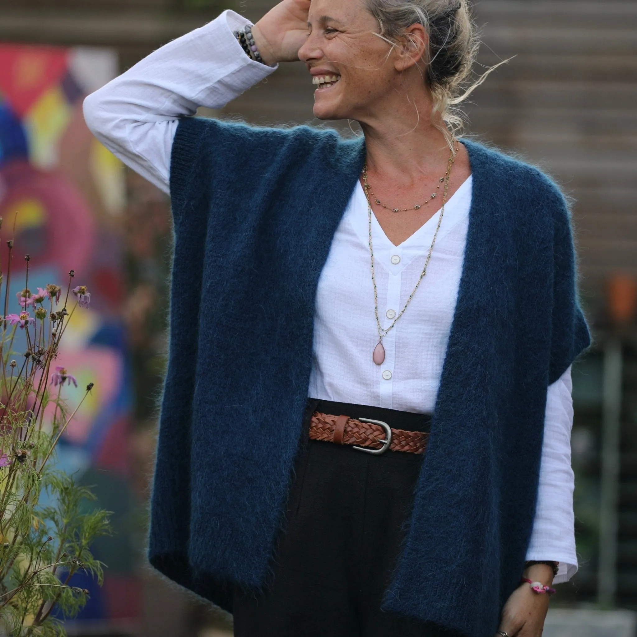 Gilet Mireille bleu océan